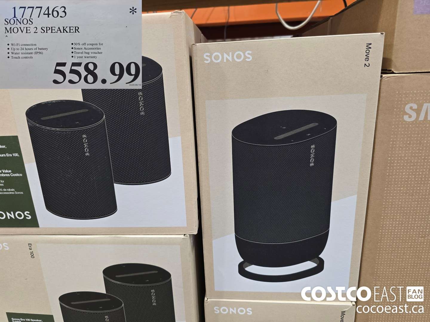 1777463 SONOS MOVE 2 SPEAKER $558.99