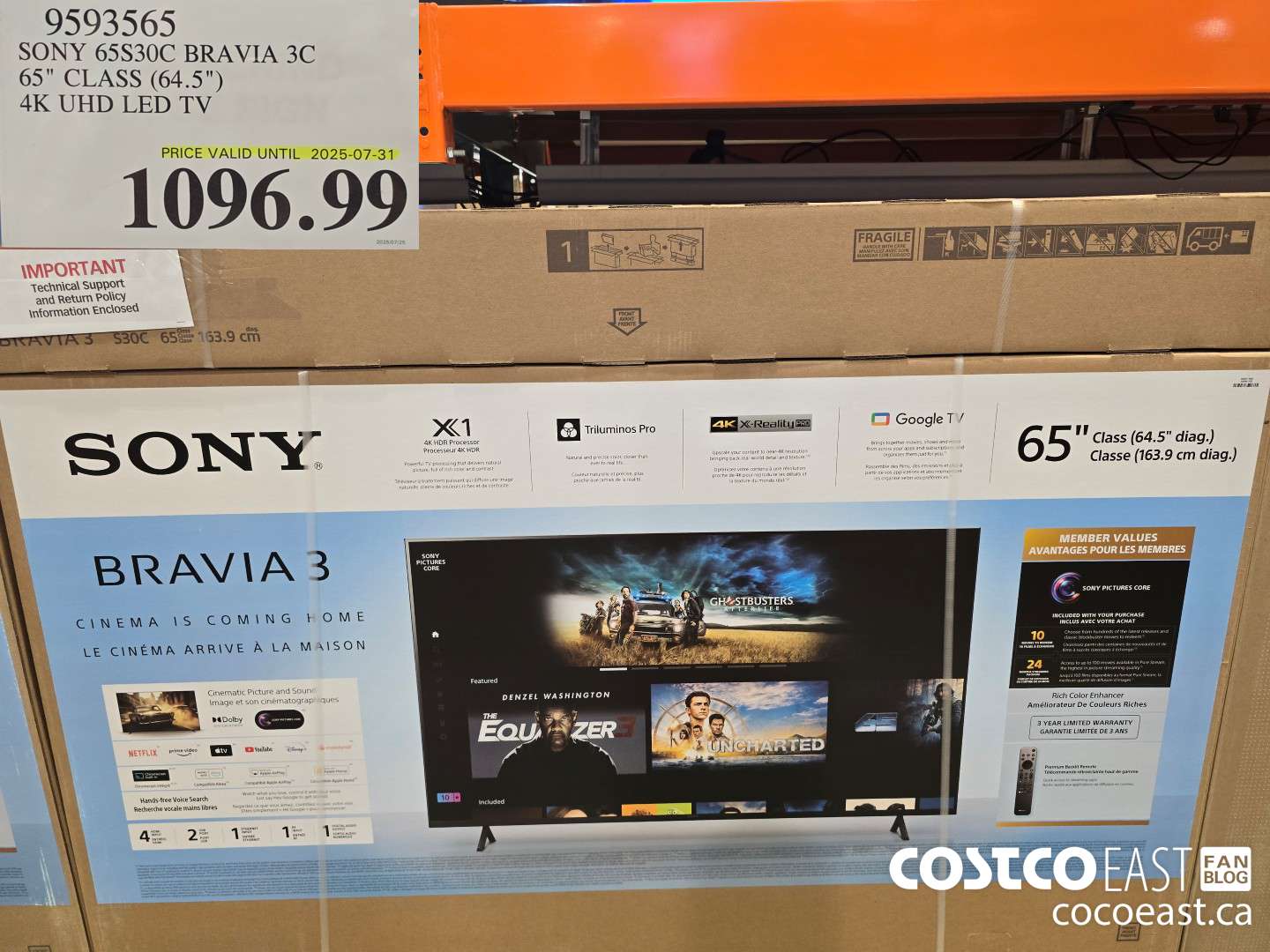 9593565 SONY 65830C BRAVIA 3C 65