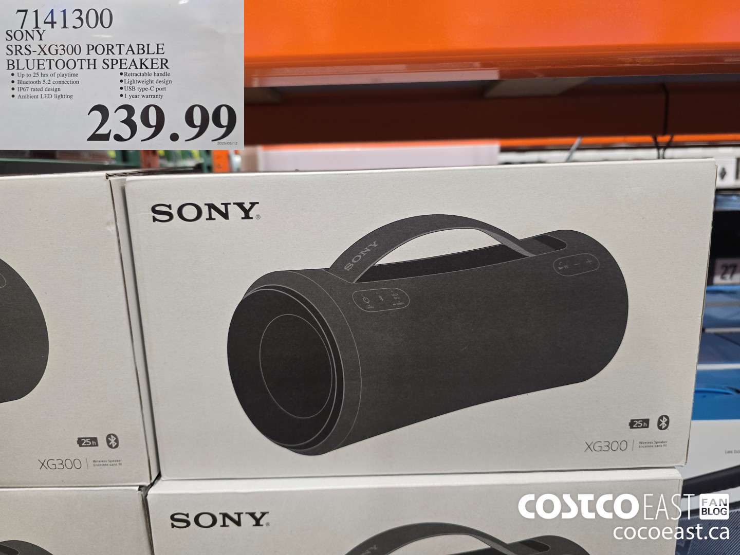7141300 SONY SRS-XG300 PORTABLE BLUETOOTH SPEAKER  $239.99