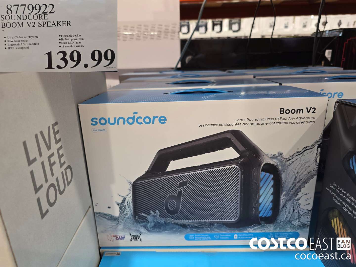 8779922 SOUNDCORE BOOM V2 SPEAKER $139.99