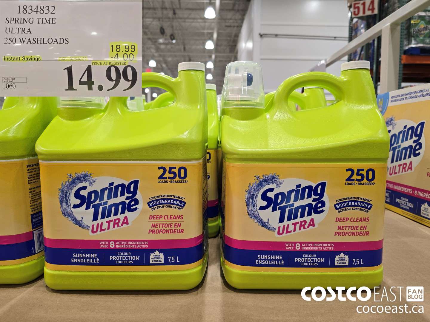 1834832 SPRING TIME ULTRA 250 WASHLOADS ($4.00 INSTANT SAVINGS EXPIRES ON 2025-07-27) $14.99