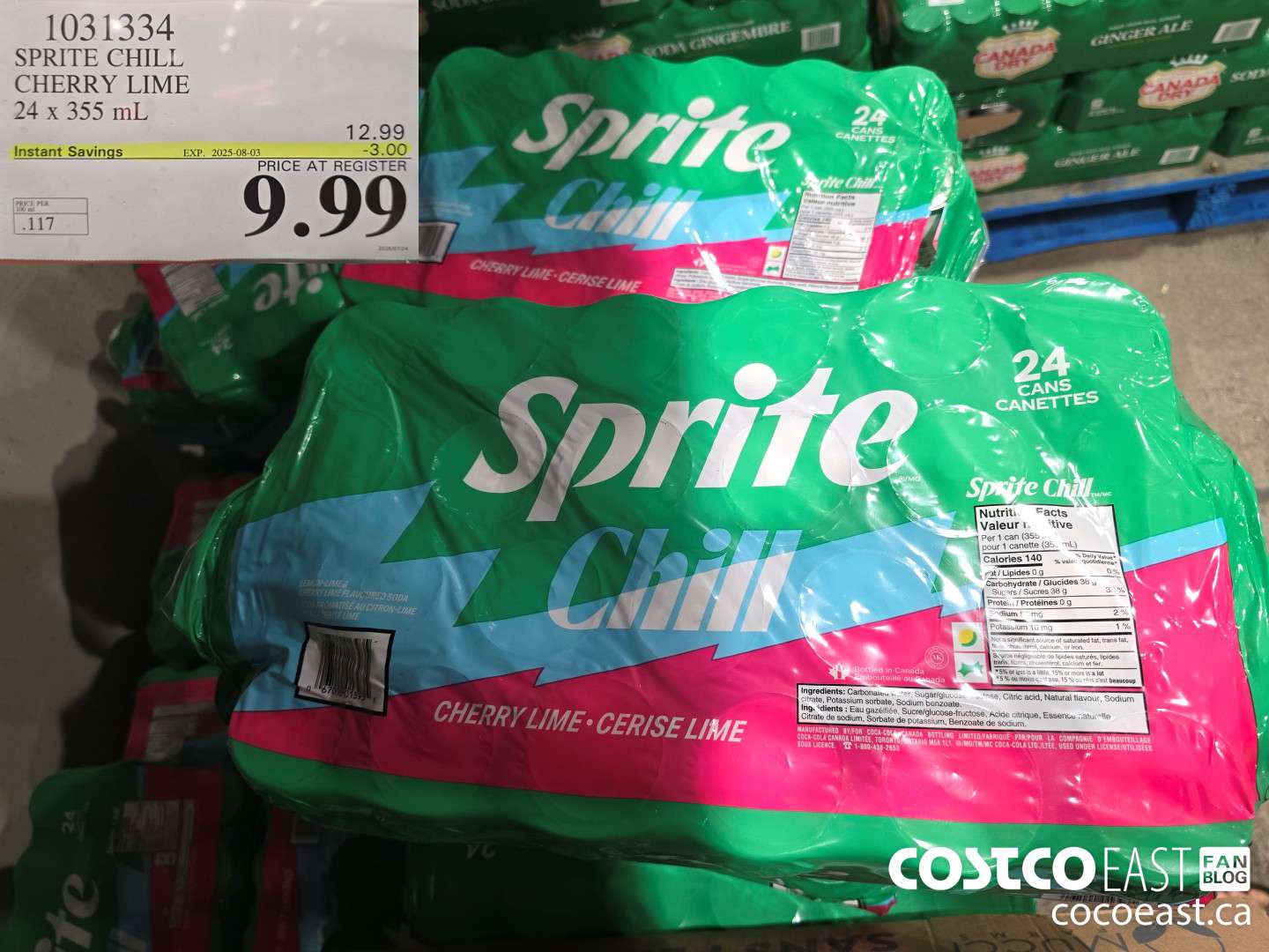 1031334 SPRITE CHILL CHERRY LIME 24 x 355 mL ($3.00 INSTANT SAVINGS EXPIRES ON 2025-08-03) $9.99