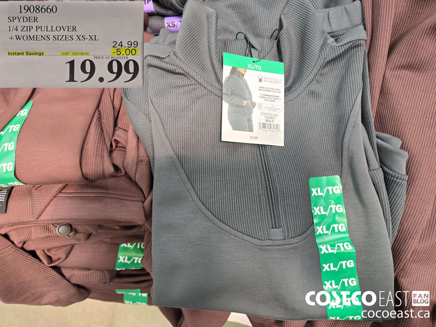 1908660 SPYDER 1/4 ZIP PULLOVER +WOMENS SIZES XS-XL ($5.00 INSTANT SAVINGS EXPIRES ON 2025-08-03) $19.99