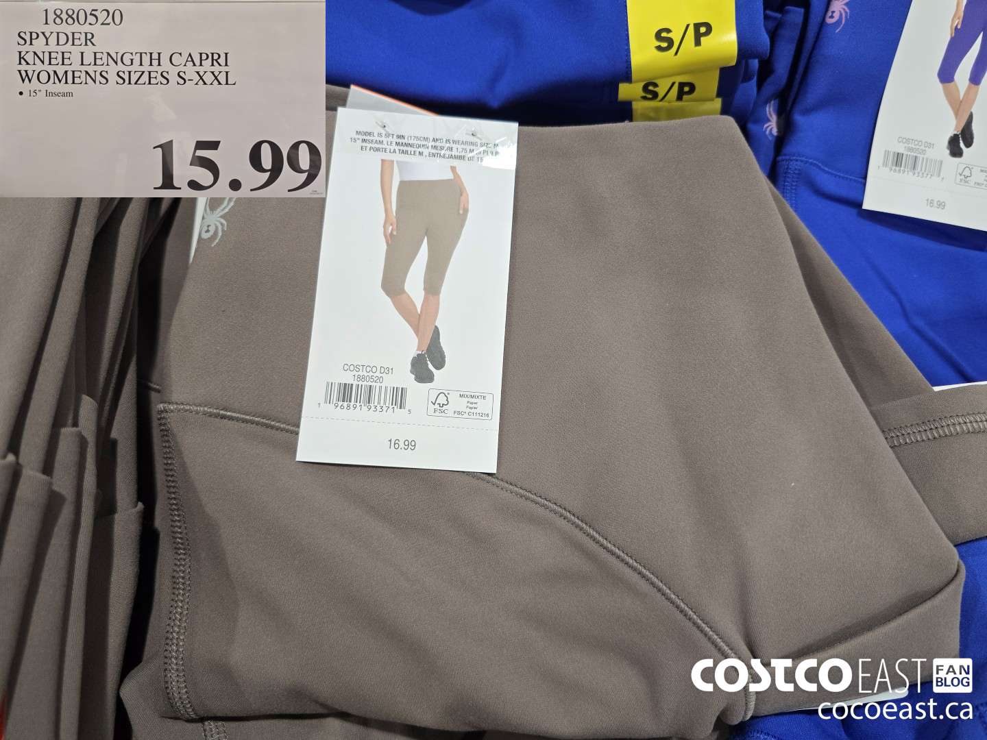 1880520 SPYDER KNEE LENGTH CAPRI WOMENS SIZES S-XXL $15.99