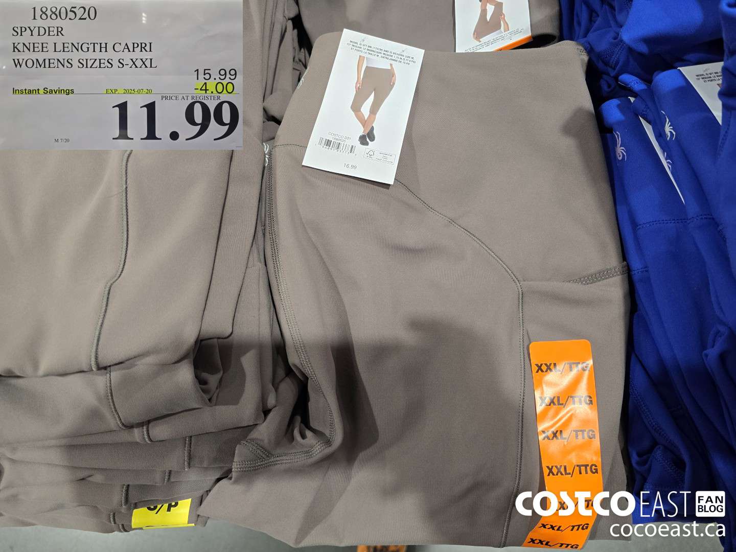 1880520 SPYDER KNEE LENGTH CAPRI WOMENS SIZES S-XXL ($4.00 INSTANT SAVINGS EXPIRES ON 2025-07-20) $11.99