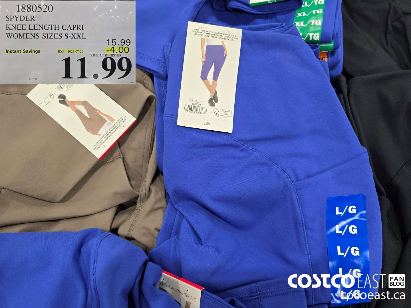 1880520 SPYDER KNEE LENGTH CAPRI WOMENS SIZES S-XXL ($4.00 INSTANT SAVINGS EXPIRES ON 2025-07-20) $11.99