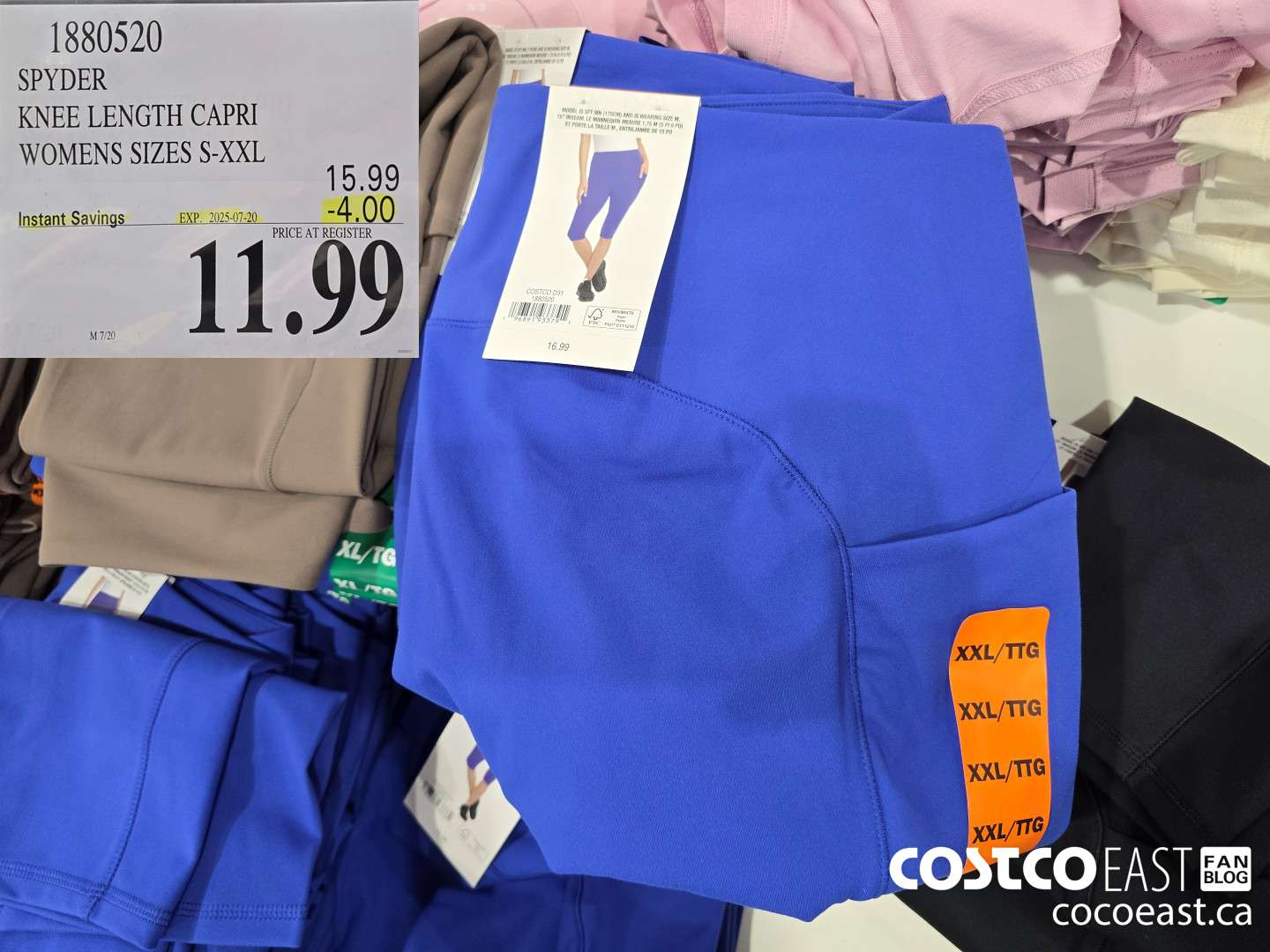 1880520 SPYDER KNEE LENGTH CAPRI WOMENS SIZES S-XXL ($4.00 INSTANT SAVINGS EXPIRES ON 2025-07-20) $11.99