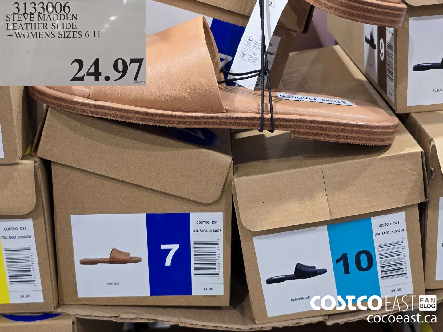 3133006 STEVE MADDEN LEATHER SLIDE + WOMENS SIZES 6-11 $24.97