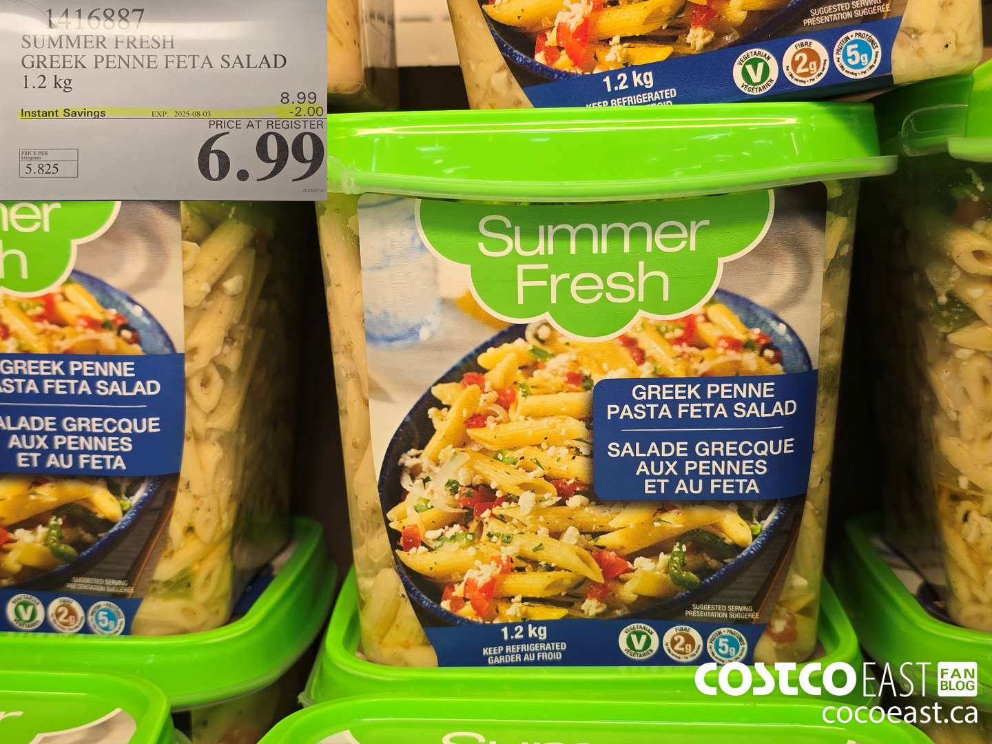 1416887 SUMMER FRESH GREEK PENNE FETA SALAD 1.2 KG ($2.00 INSTANT SAVINGS EXPIRES ON 2025-08-03) $6.99