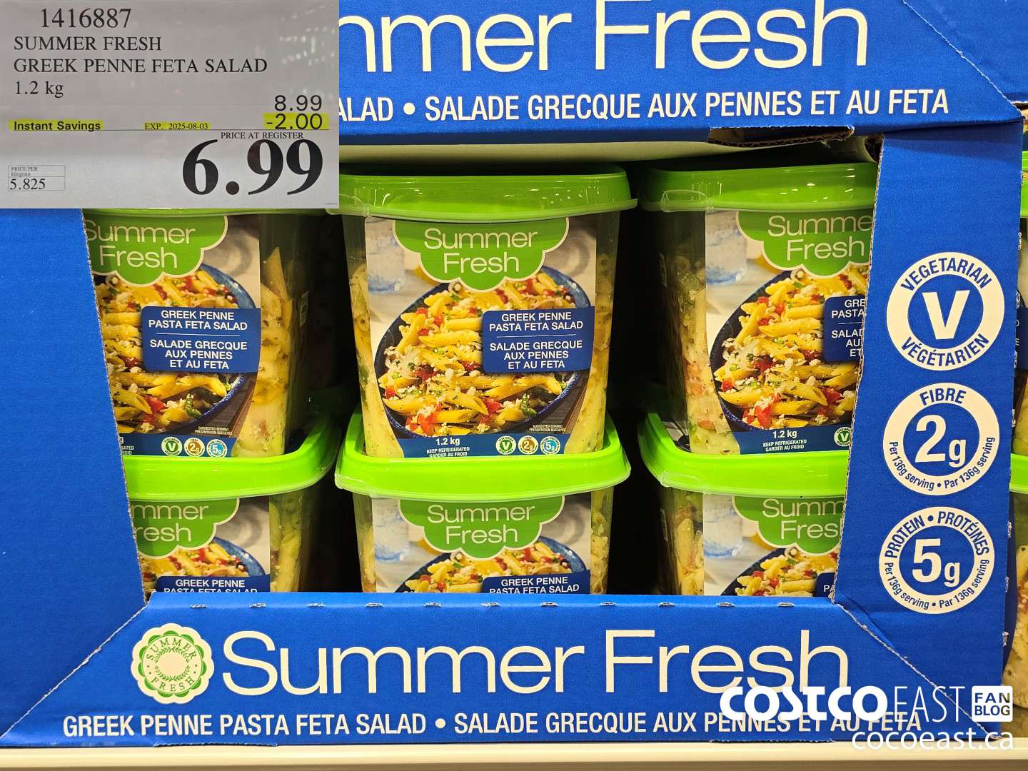 1416887 SUMMER FRESH GREEK PENNE FETA SALAD 1.2 KG ($2.00 INSTANT SAVINGS EXPIRES ON 2025-08-03) $6.99