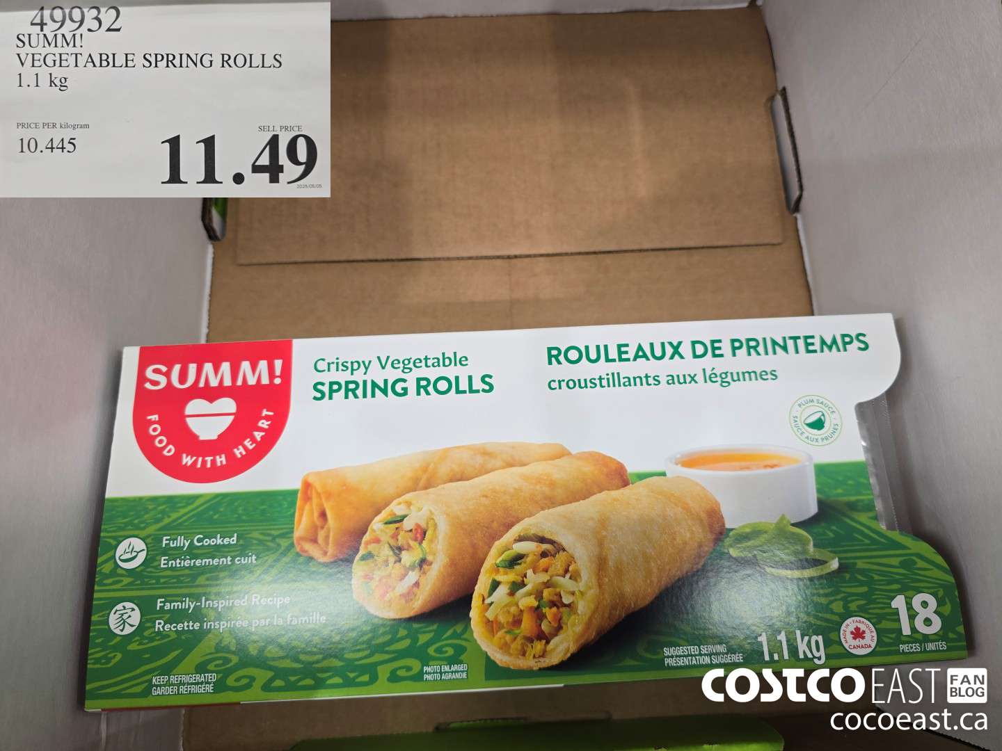 49932 SUMM! VEGETABLE SPRING ROLLS 1.1KG $11.49