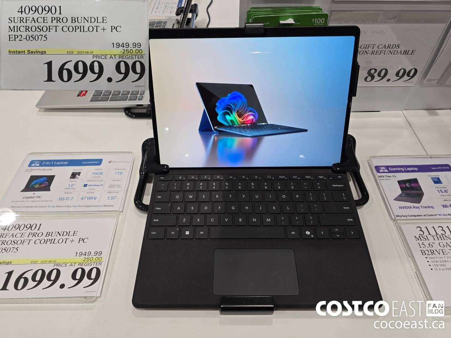 4090901 SURFACE PRO BUNDLE MICROSOFT COPILOT+ PC EP2-05075 ($250.00 INSTANT SAVINGS EXPIRES ON 2025-08-03) $1699.99