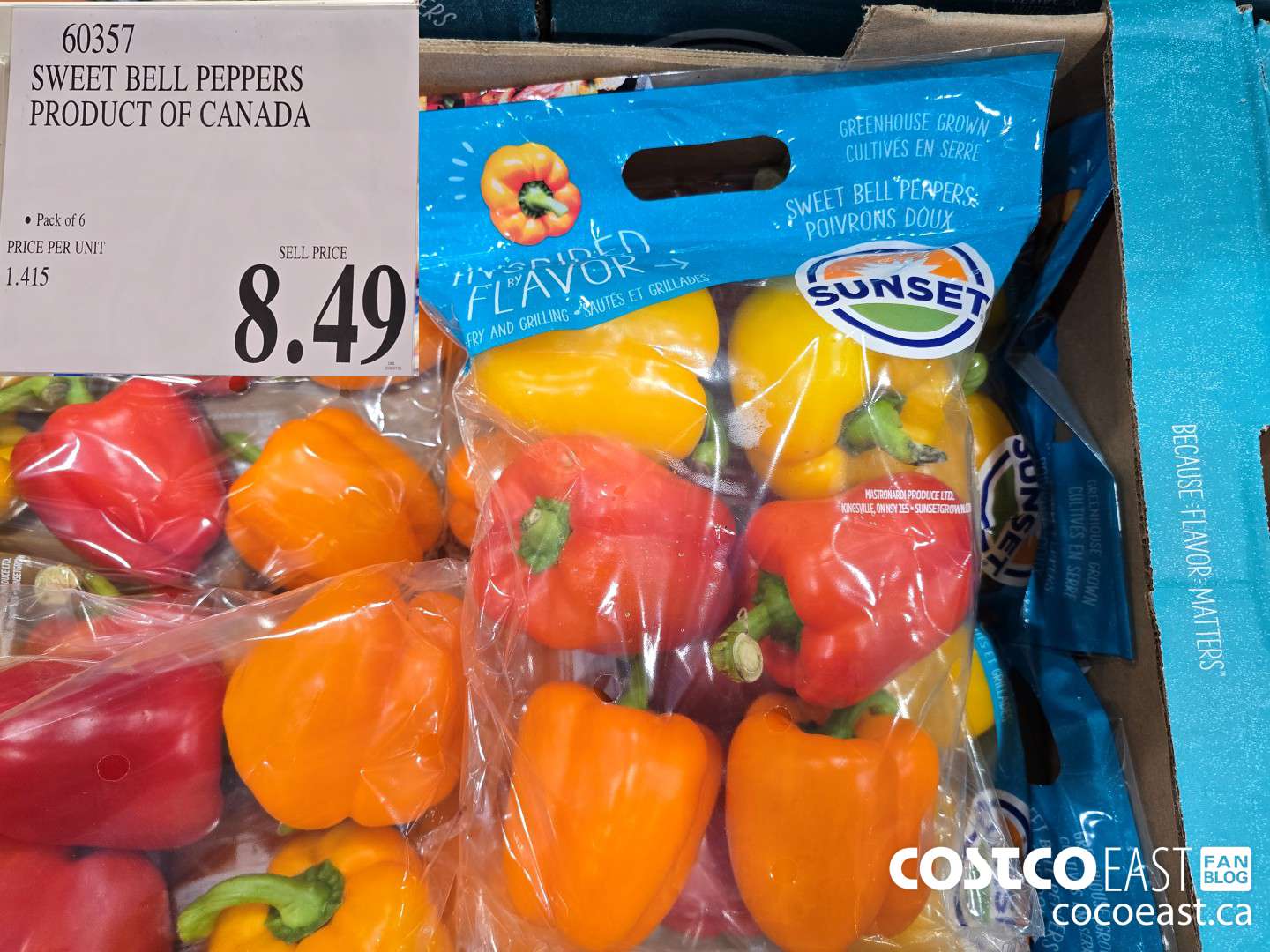 60357 SWEET BELL PEPPERS PRODUCT OF CANADA $8.49