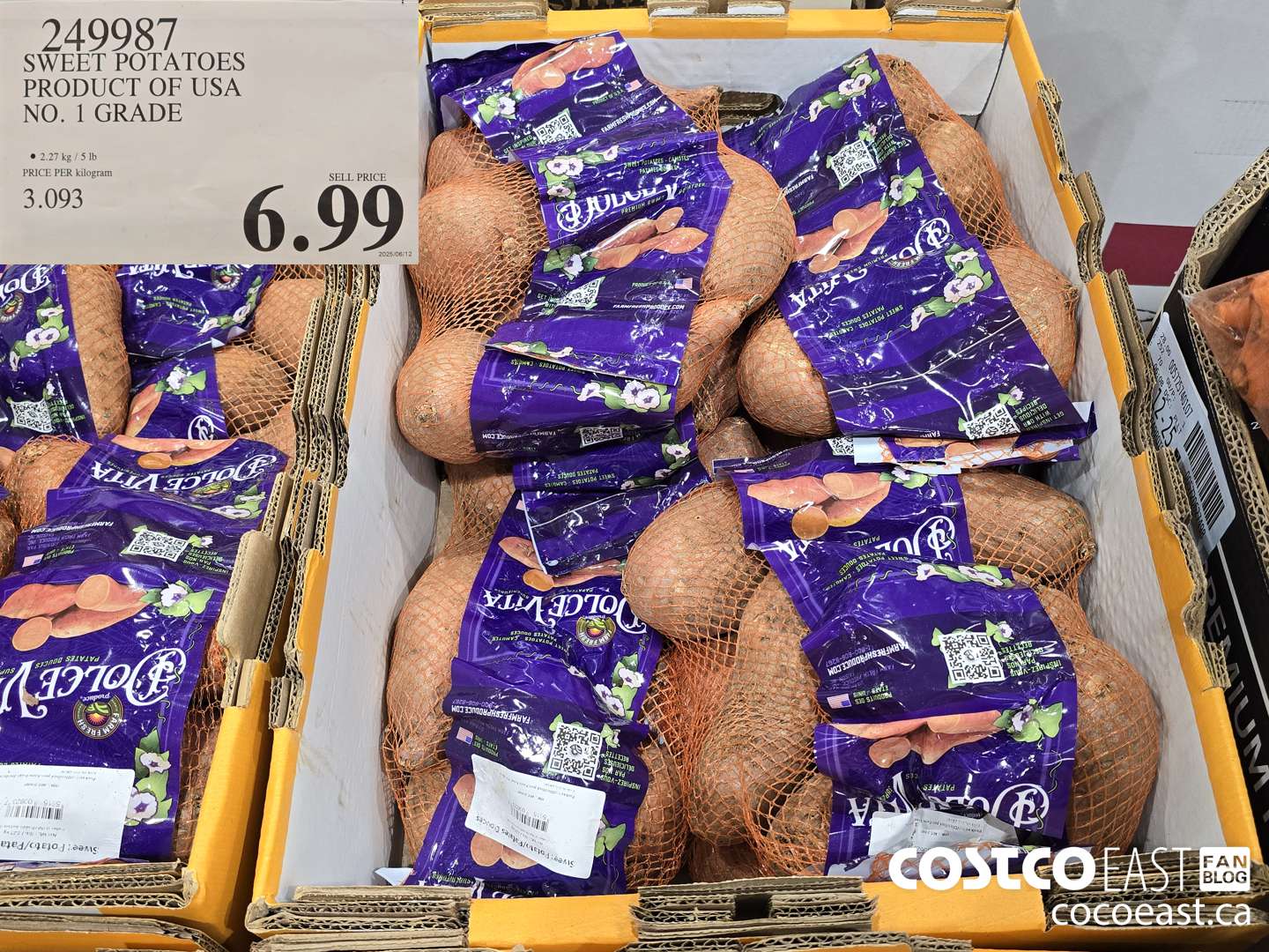 249987 SWEET POTATOES PRODUCT OF USA NO.1 GRADE $6.99