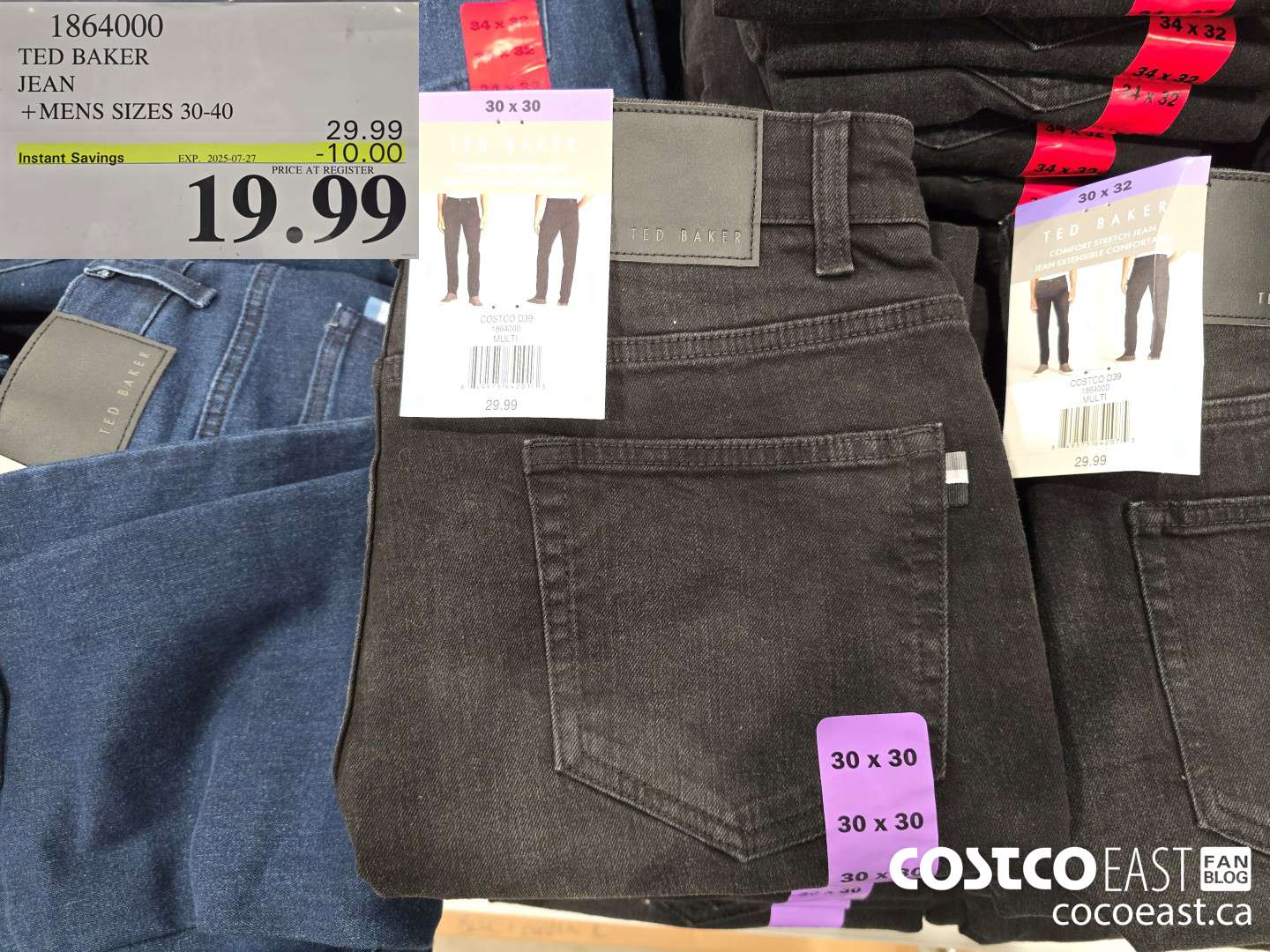 1864000 TED BAKER JEAN +MENS SIZES 30-40 ($10.00 INSTANT SAVINGS EXPIRES ON 2025-07-27) $19.99