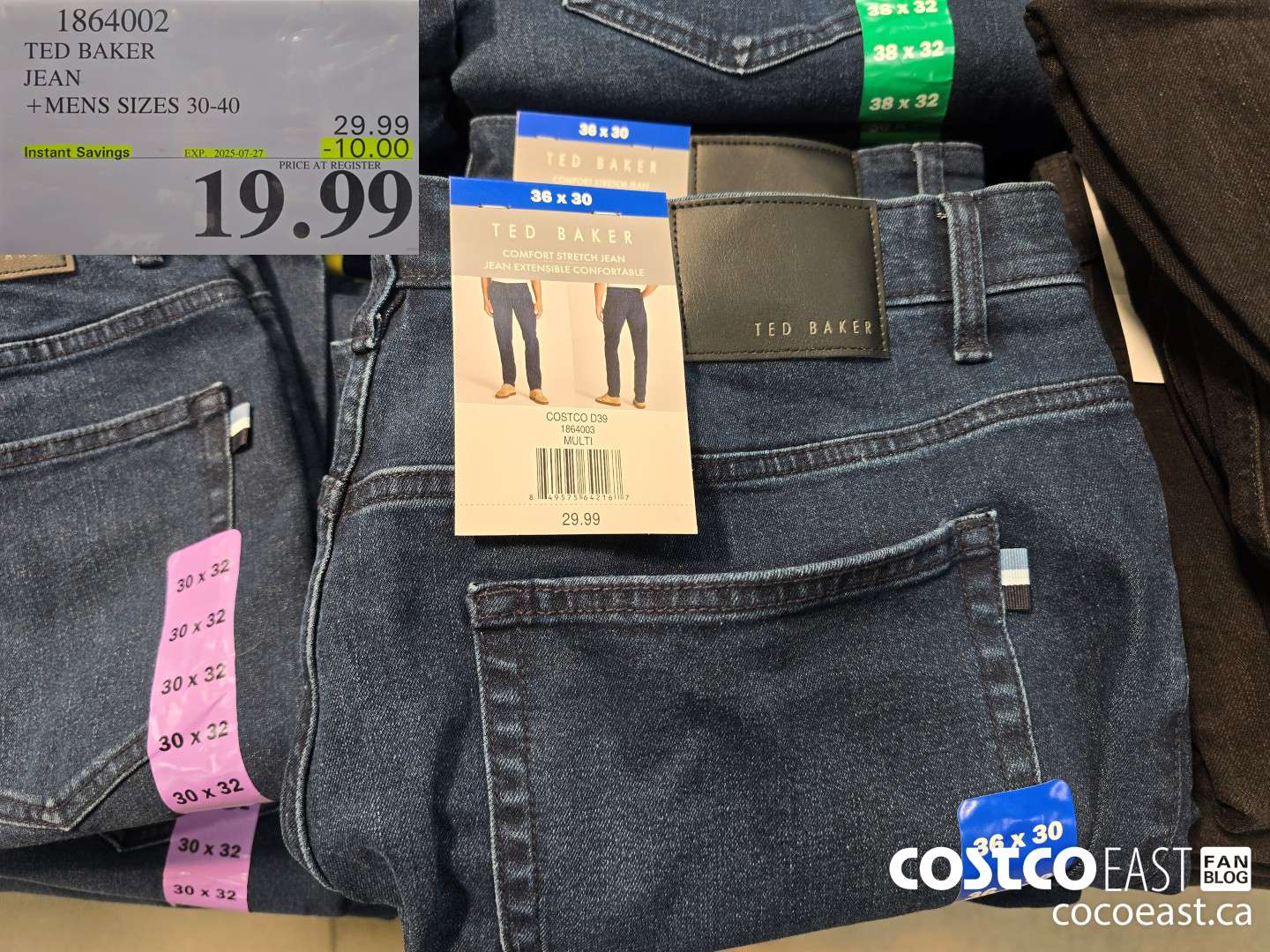 1864002 TED BAKER JEAN +MENS SIZES 30-40 ($10.00 INSTANT SAVINGS EXPIRES ON 2025-07-27) $19.99