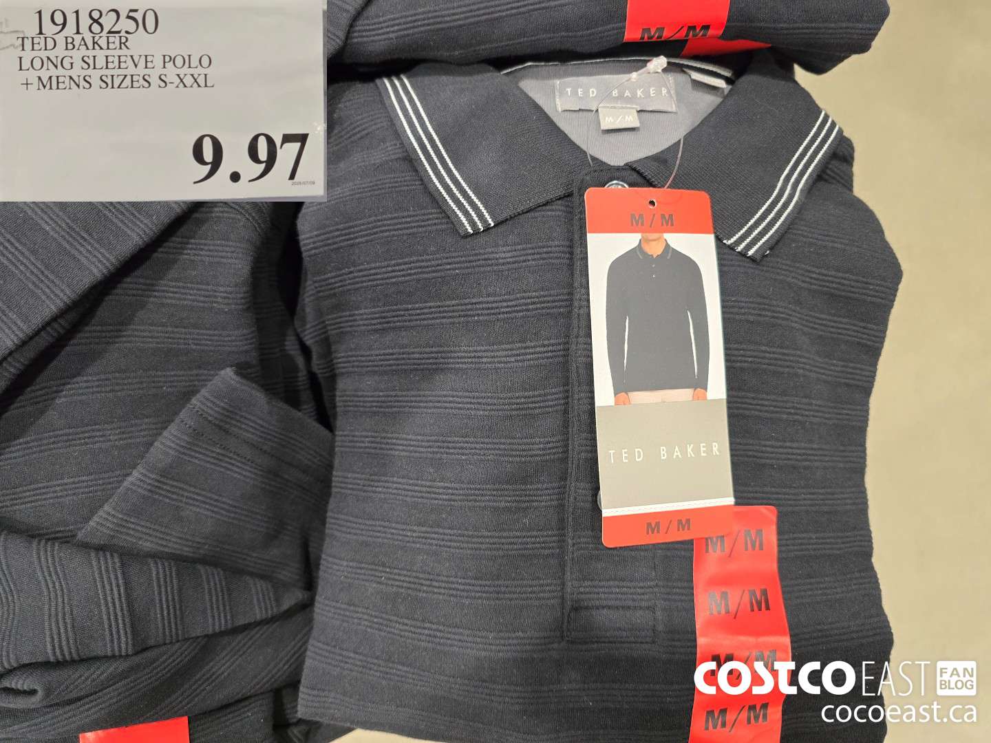 1918250 TED BAKER LONG SLEEVE POLO + MENS SIZES S-XXL $9.97