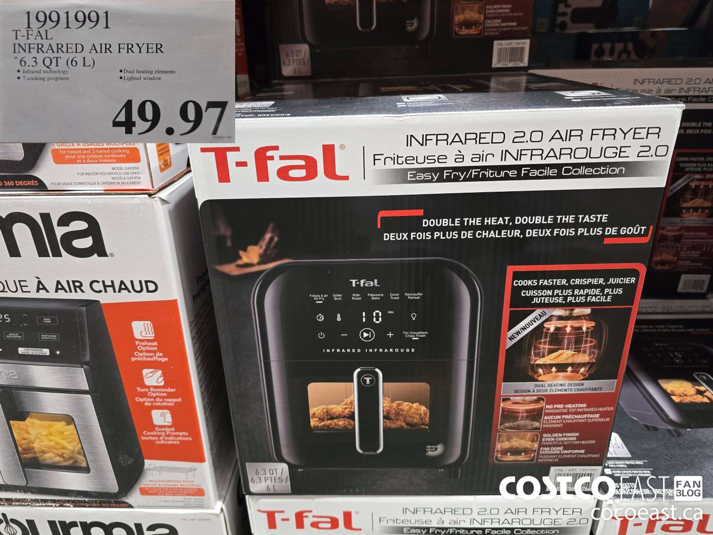 1991991 T-FAL INFRARED AIR FRYER 6.3 QT (6L) $49.97