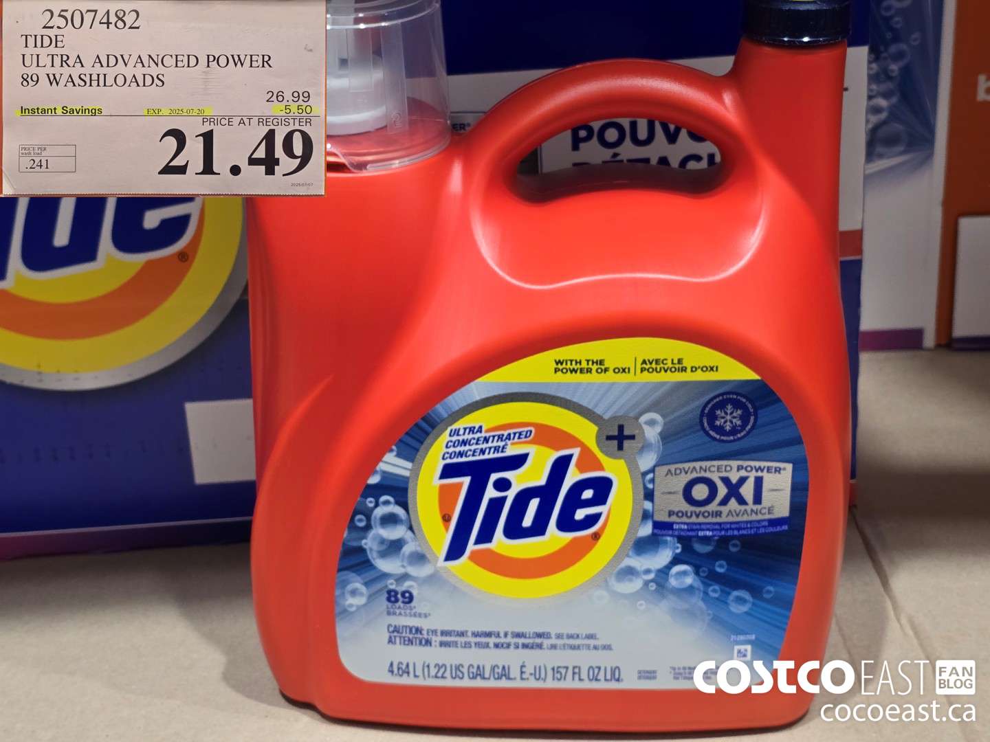 2507482 TIDE ADVANCED POWER 89 WASHLOADS ($5.50 INSTANT SAVINGS EXPIRES ON 2025-07-20) $21.49