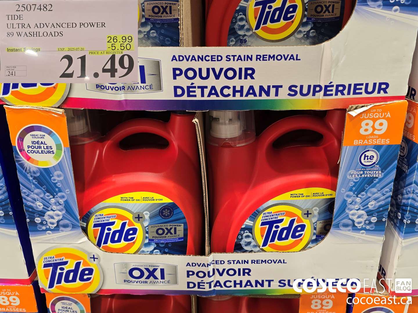 2507482 TIDE ADVANCED POWER 89 WASHLOADS ($5.50 INSTANT SAVINGS EXPIRES ON 2025-07-20) $21.49