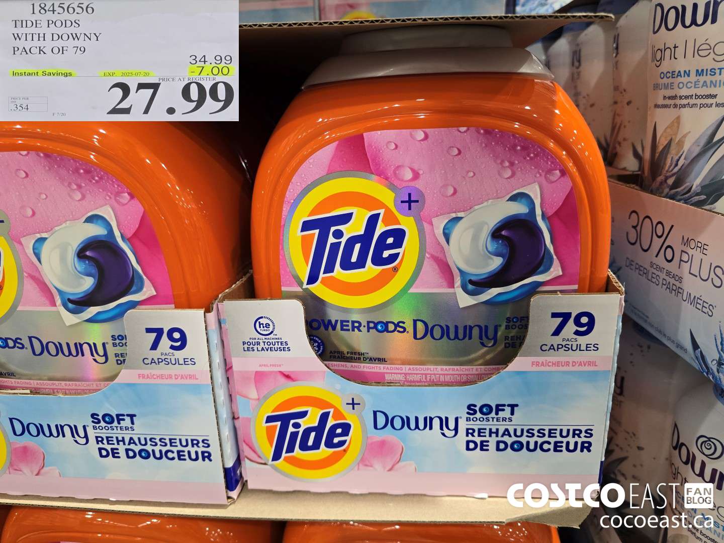 1845656 TIDE PODS WITH DOWNY PACK OF 79 ($7.00 INSTANT SAVINGS EXPIRES ON 2025-07-20) $27.99