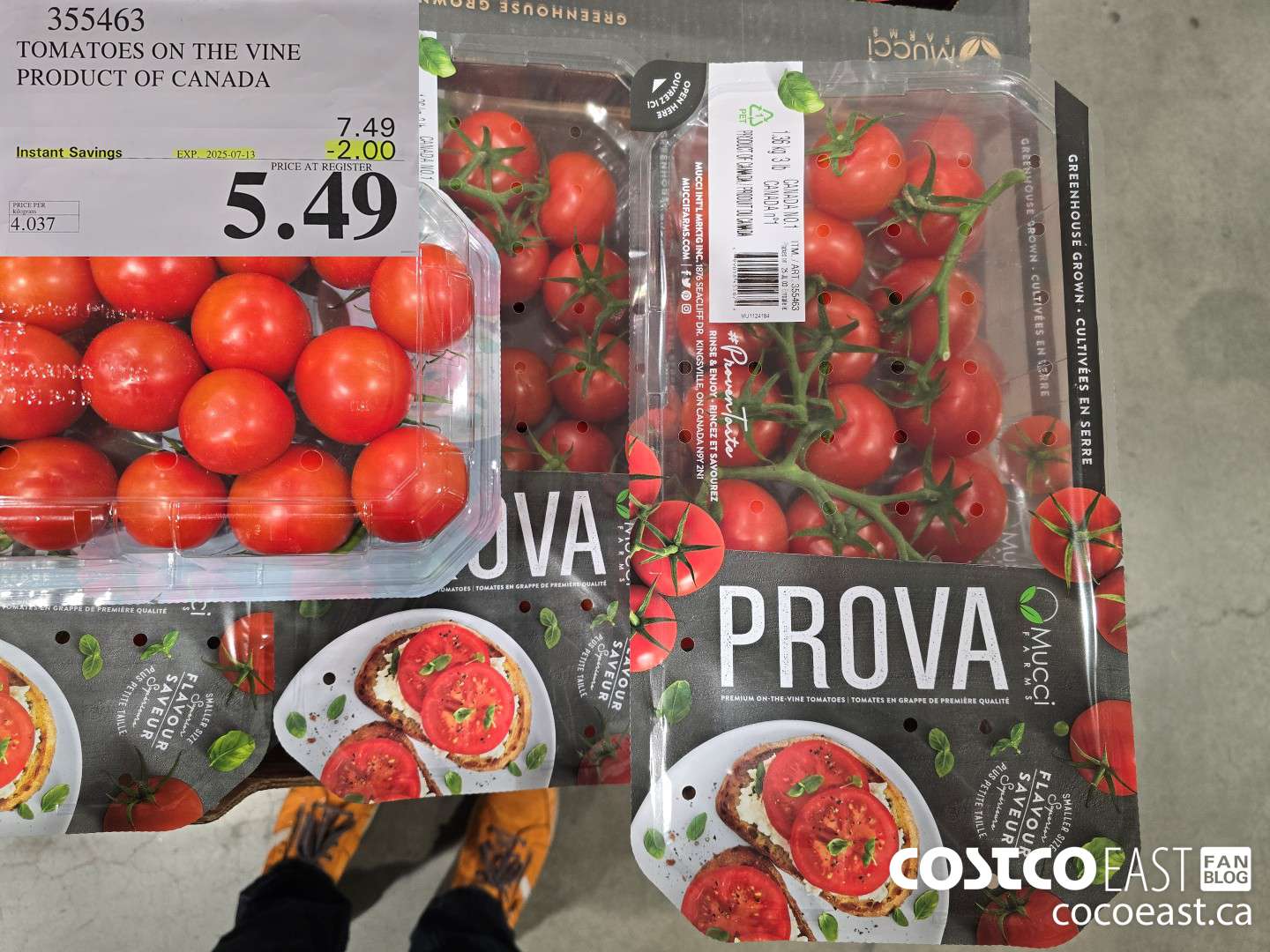 355463 TOMATOES ON THE VINE PRODUCT OF CANADA ($2.00 INSTANT SAVINGS EXPIRES ON 2025-07-13) $5.49