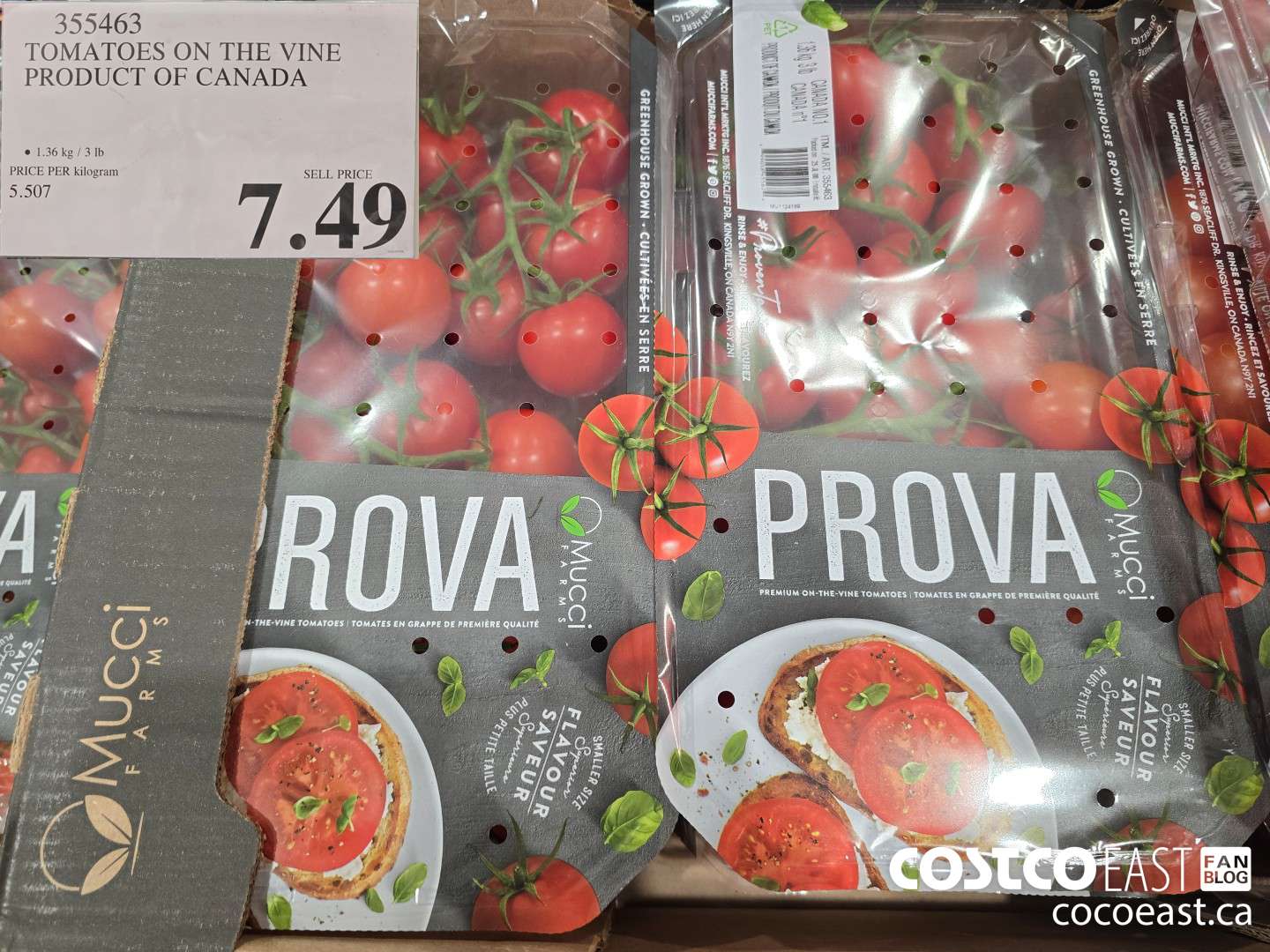 355463 TOMATOES ON THE VINE PRODUCT OF CANADA $7.49