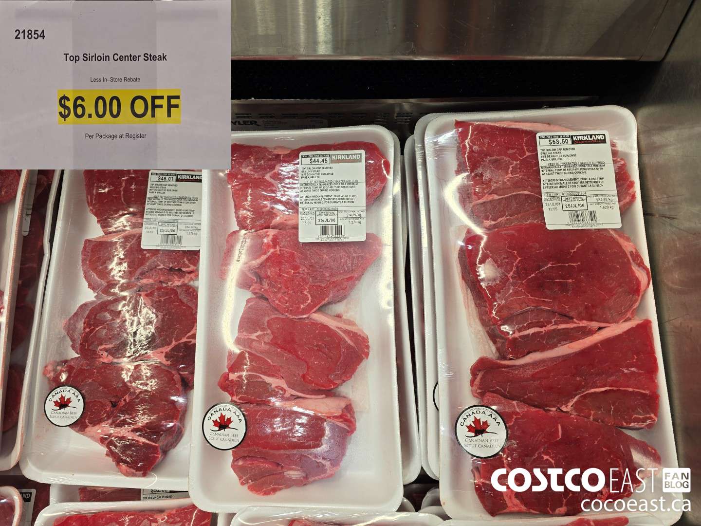 21854 TOP SIRLOIN CENTER STEAK ($6.00 INSTANT SAVINGS)