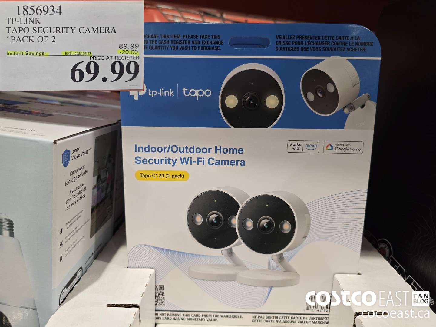 1856934 TP-LINK TAPO SECURITY CAMERA PACK OF 2 ($20.00 INSTANT SAVINGS EXPIRES ON 2025-07-13) $69.99