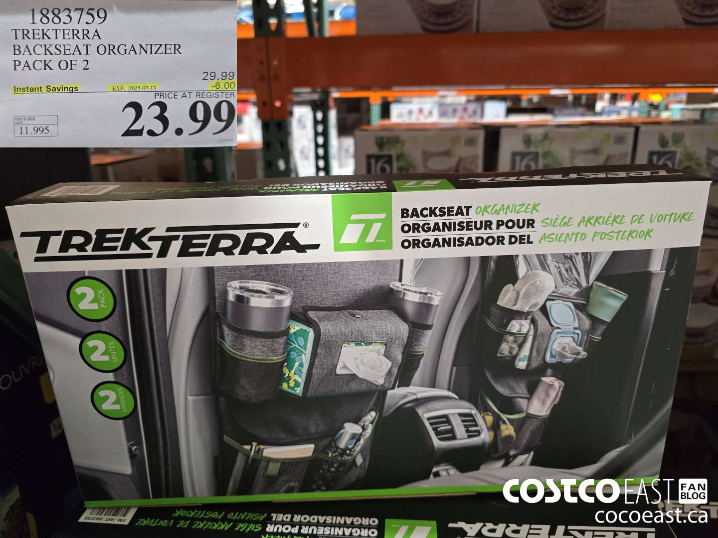 1883759 TREKTERRA BACKSEAT ORGANIZER PACK OF 2 ($6.00 INSTANT SAVINGS EXPIRES ON 2025-07-13) $23.99