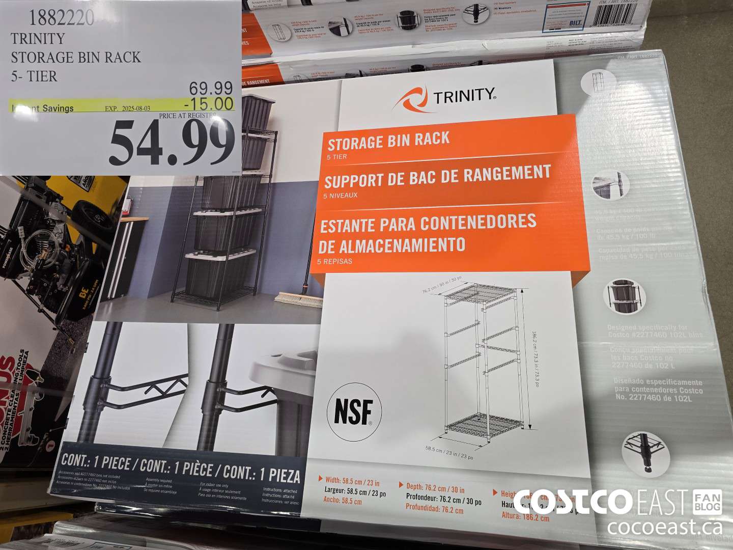 1882220 TRINITY STORAGE BIN RACK 5-TIER ($15.00 INSTANT SAVINGS EXPIRES ON 2025-08-03) $54.99