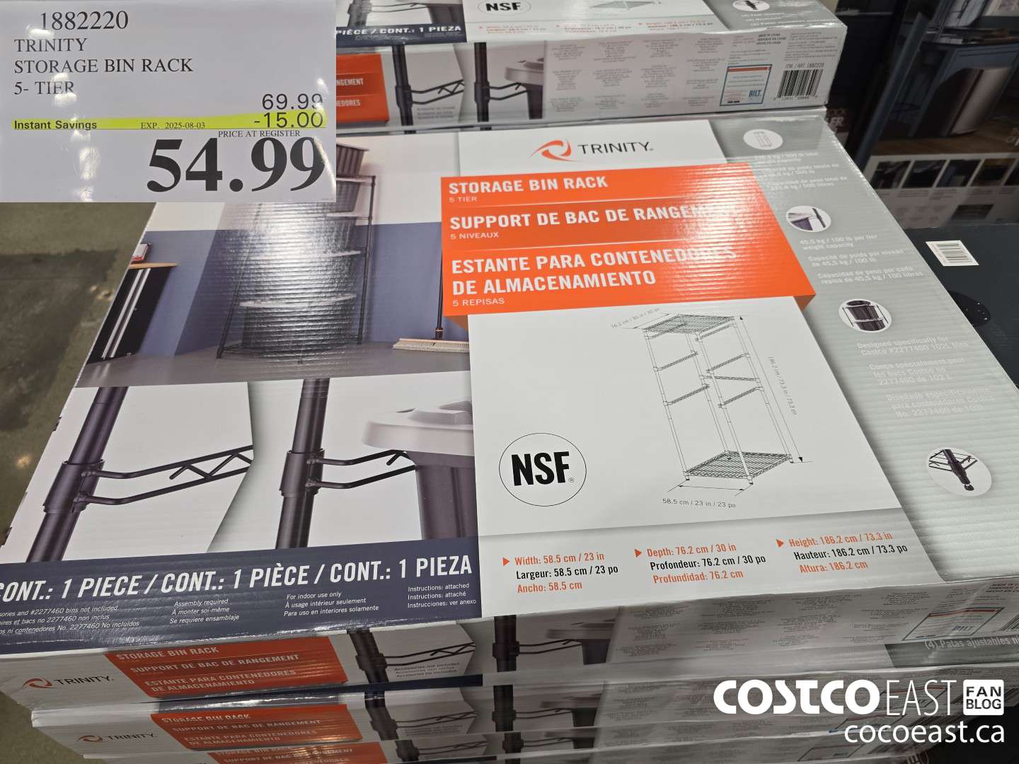 1882220 TRINITY STORAGE BIN RACK 5-TIER ($15.00 INSTANT SAVINGS EXPIRES ON 2025-08-03) $54.99