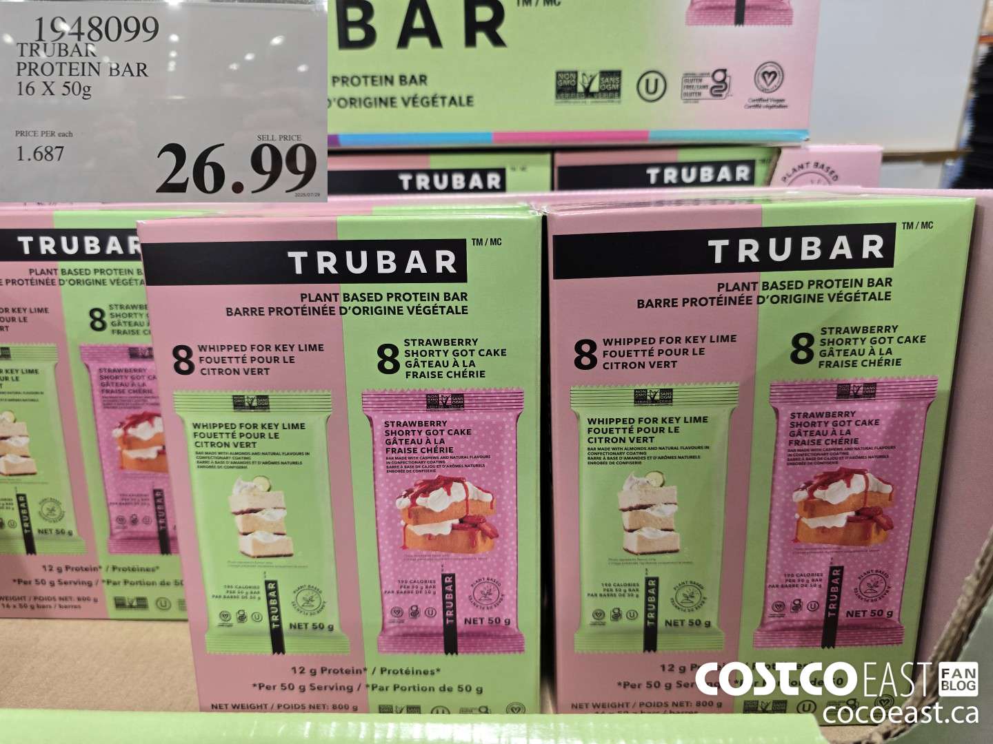 1948099 TRUBAR PROTEIN BAR 16 X 50g $26.99