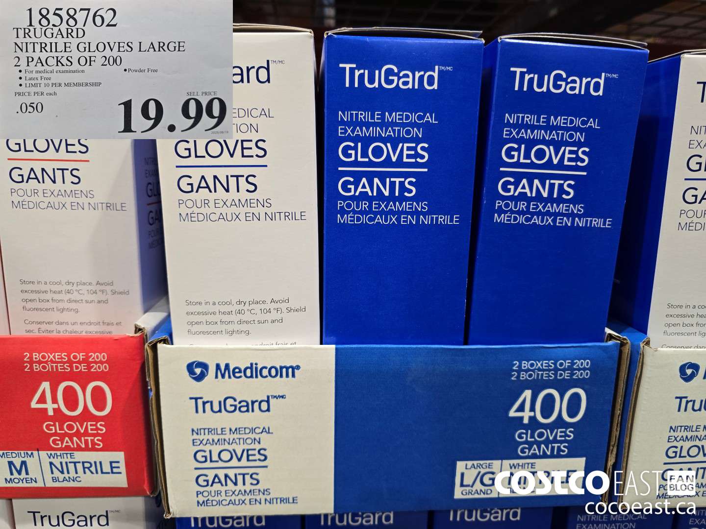 1858762 TRUGAR NITRILE GLOVES LARGE 2 PACKS OF 200 $19.99