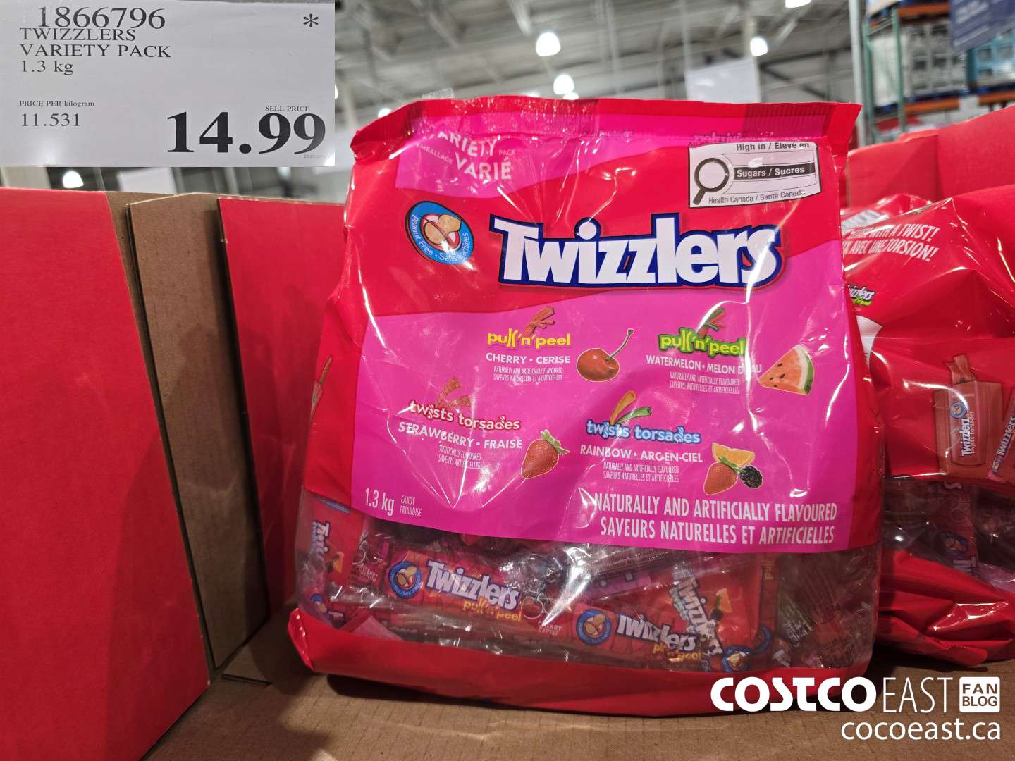 1866796 TWIZZLERS VARIETY PACK 1.3 KG $14.99