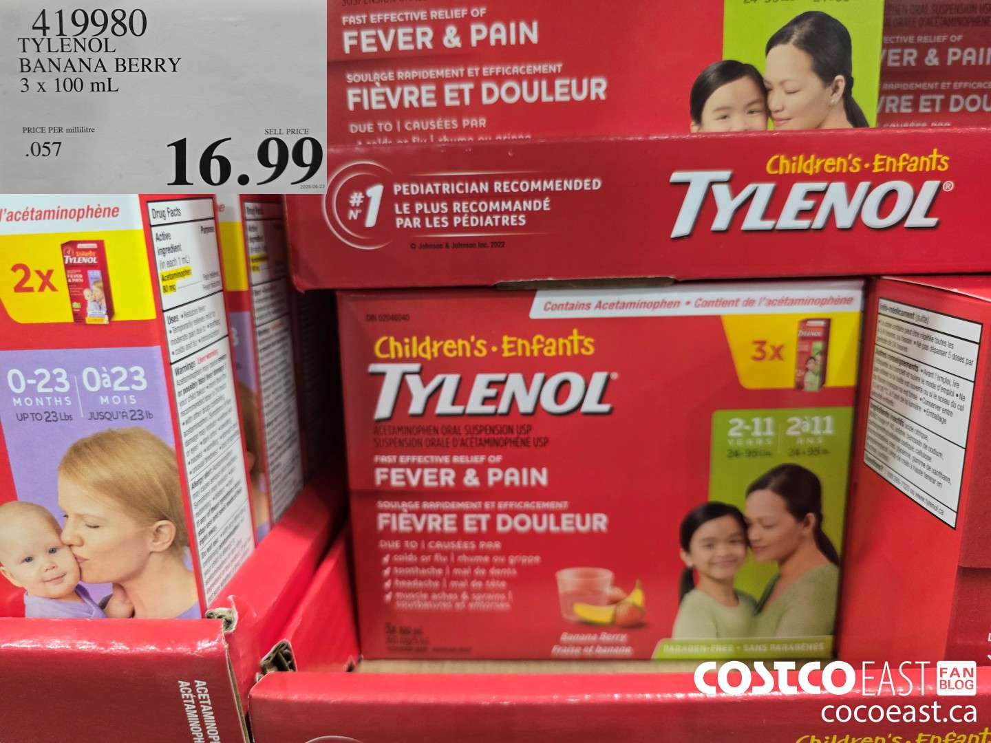 419980 TYLENOL BANANA BERRY 3 x 100 ML $16.99