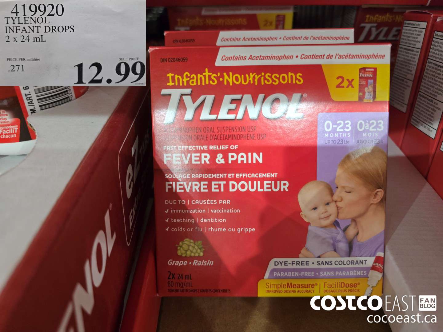419920 TYLENOL INFANT DROPS 2 x 24ML $12.99