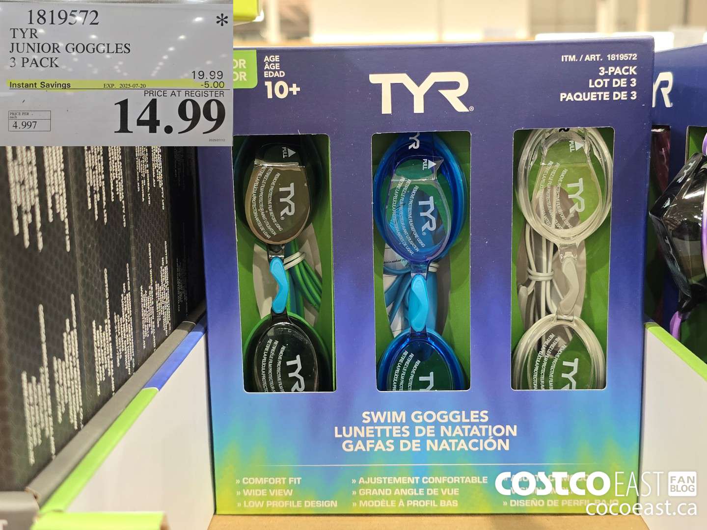 1819572 TYR JUNIOR GOGGLES 3 PACK ($5.00 INSTANT SAVINGS EXPIRES ON 2025-07-20) $14.99