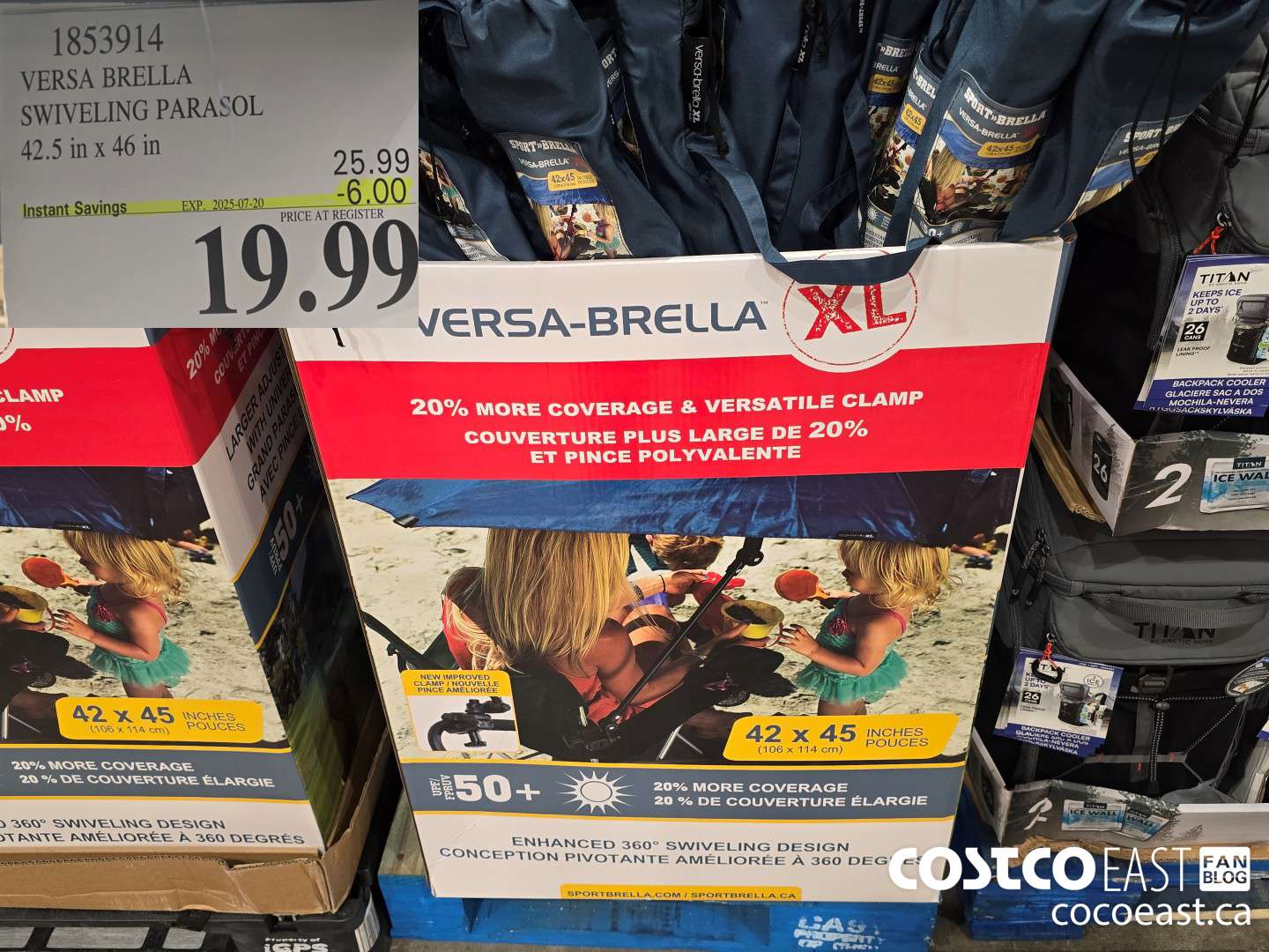 1853914 VERSA BRELLA SWIVELING PARASOL 42.5 in x 46 in ($6.00 INSTANT SAVINGS EXPIRES ON 2025-07-20) $19.99