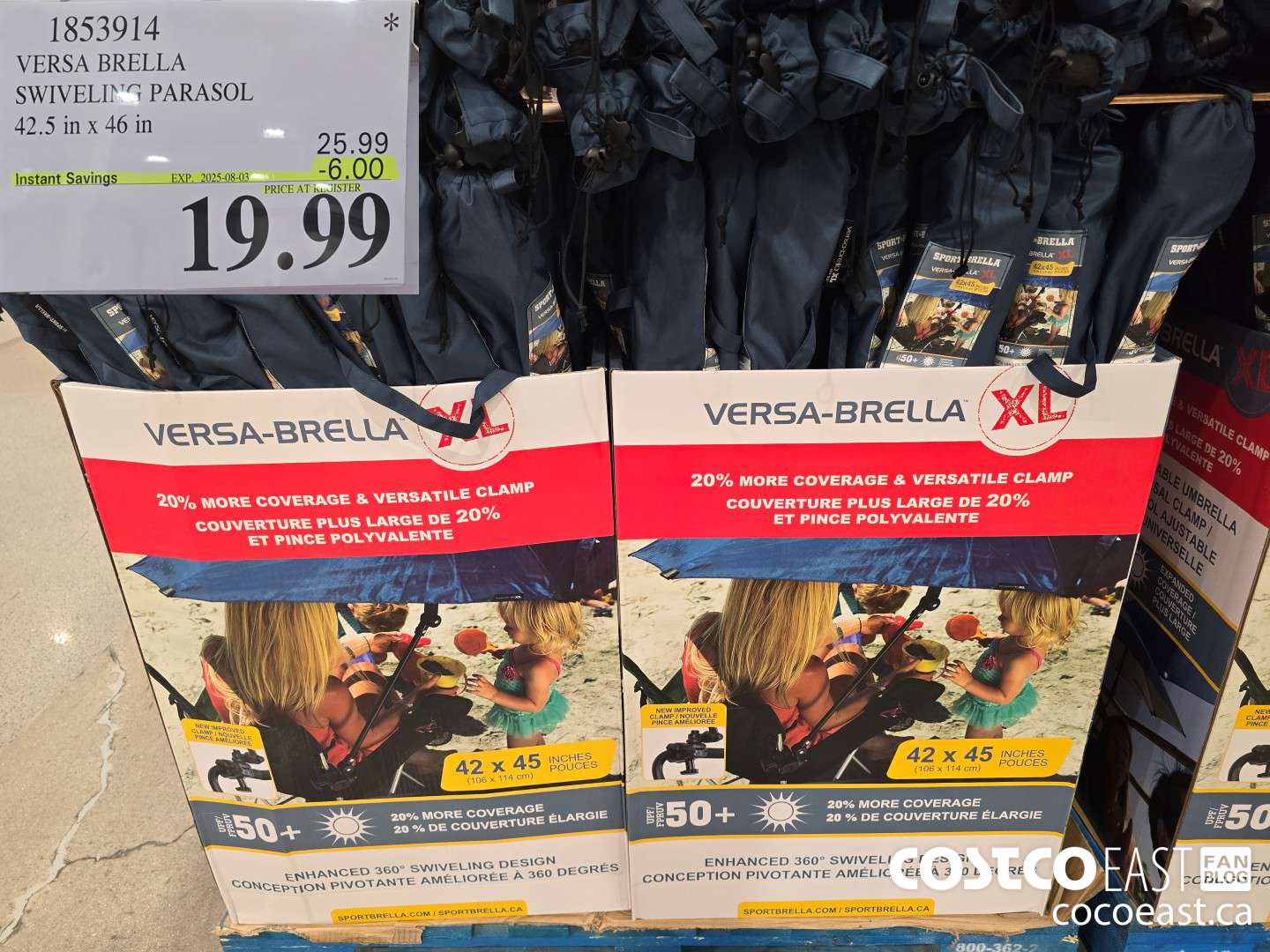 1853914 VERSA BRELLA SWIVELING PARASOL 42.5 in x 46 in ($6.00 INSTANT SAVINGS EXPIRES ON 2025-08-03) $19.99