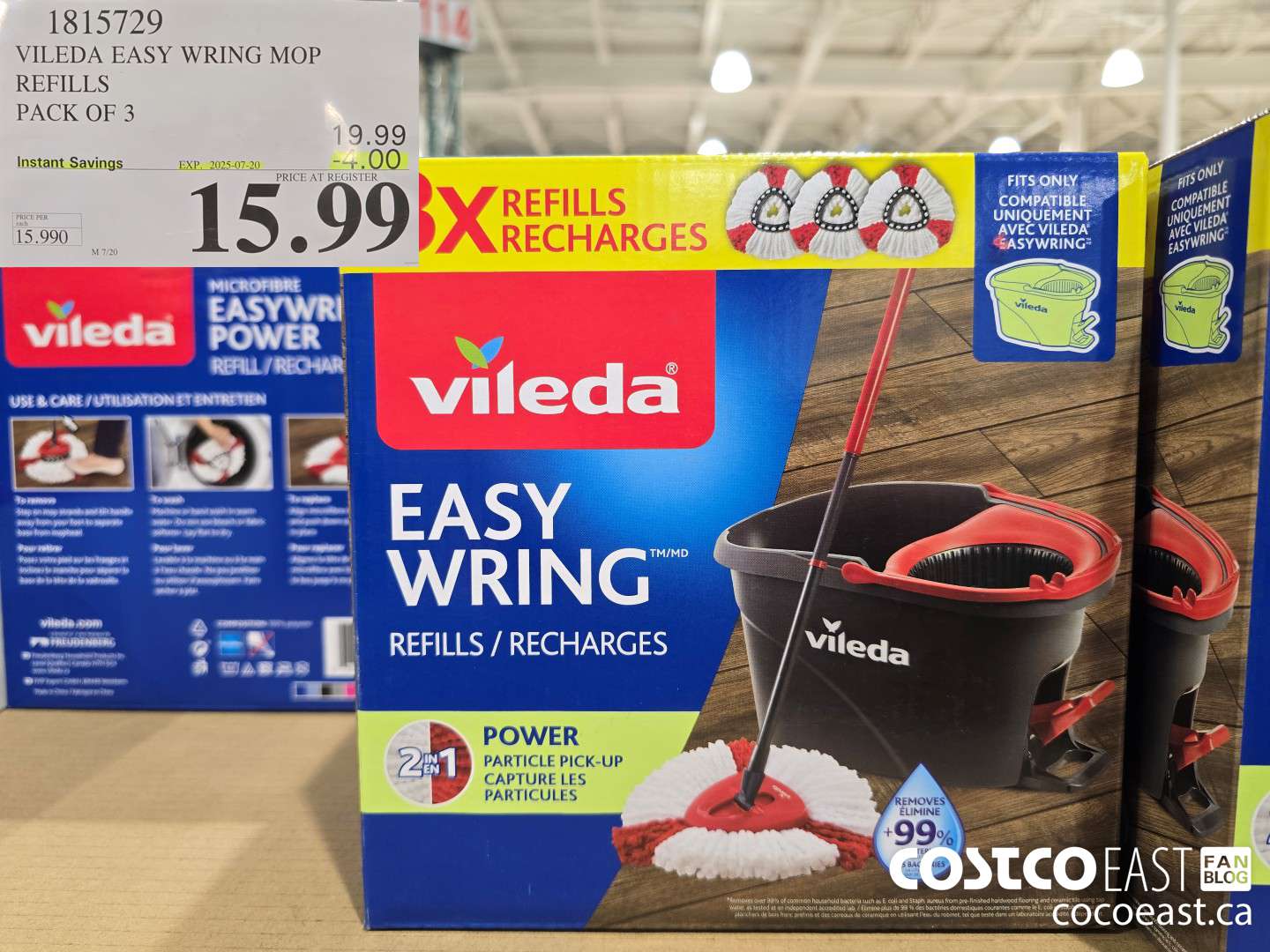 1815729 VILEDA EASY WRING MOP REFILLS PACK OF 3 ($4.00 INSTANT SAVINGS EXPIRES ON 2025-07-20) $15.99