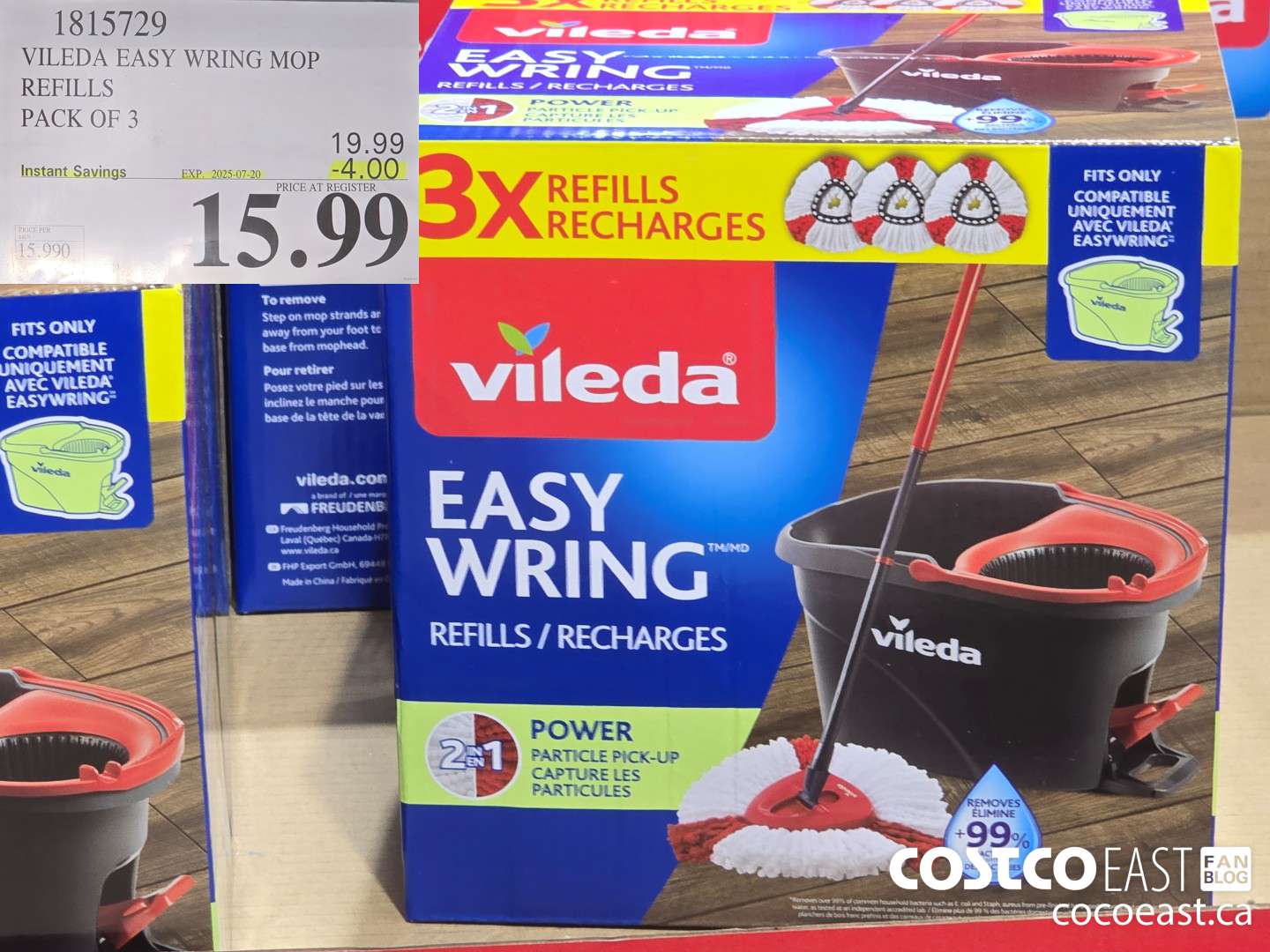 1815729 VILEDA EASY WRING MOP REFILLS PACK OF 3 ($4.00 INSTANT SAVINGS EXPIRES ON 2025-07-20) $15.99