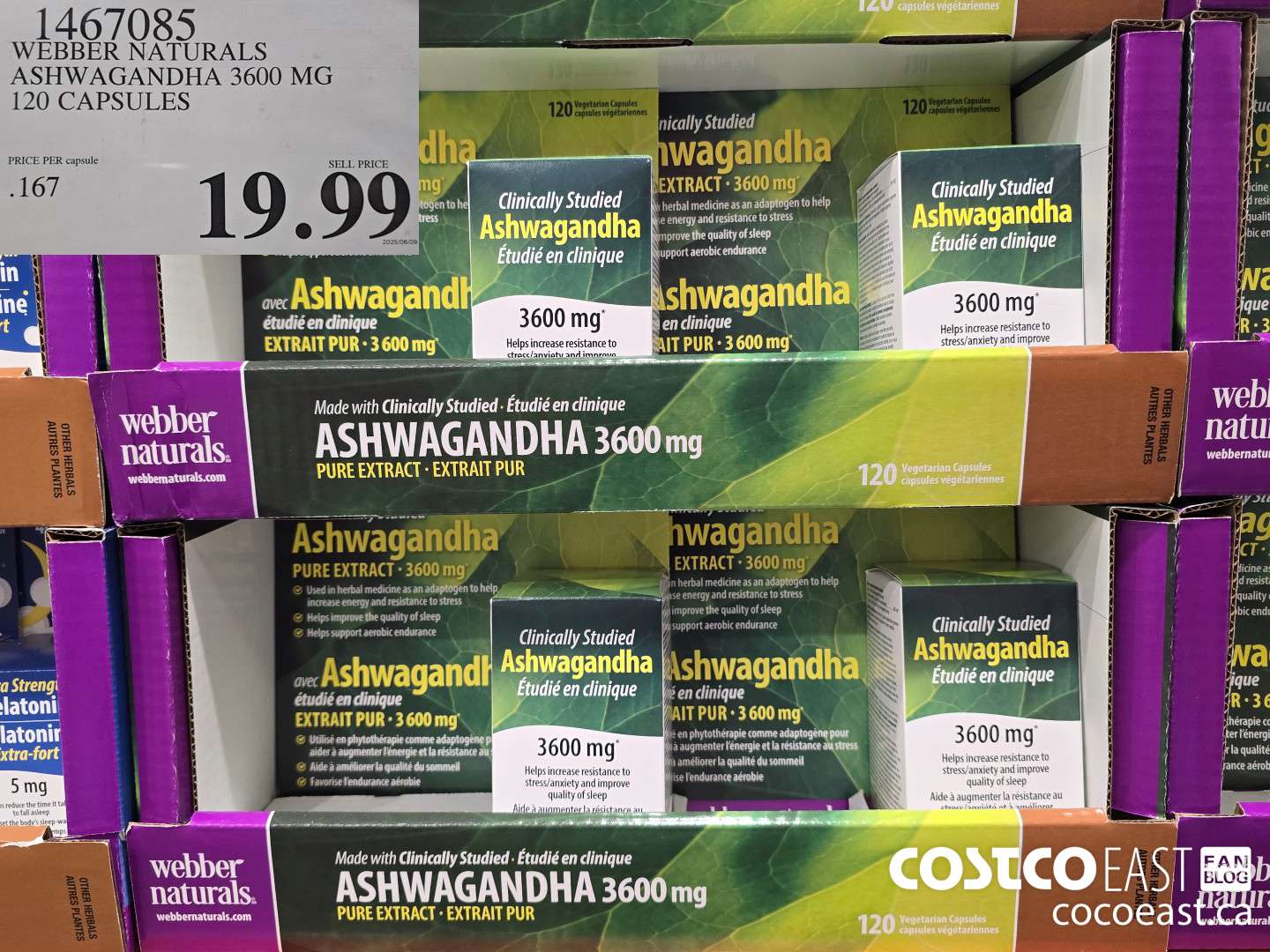1467085 WEBBER NATURALS ASHWAGANDHA 3600MG 120 VEGETARIAN CAPS $19.99