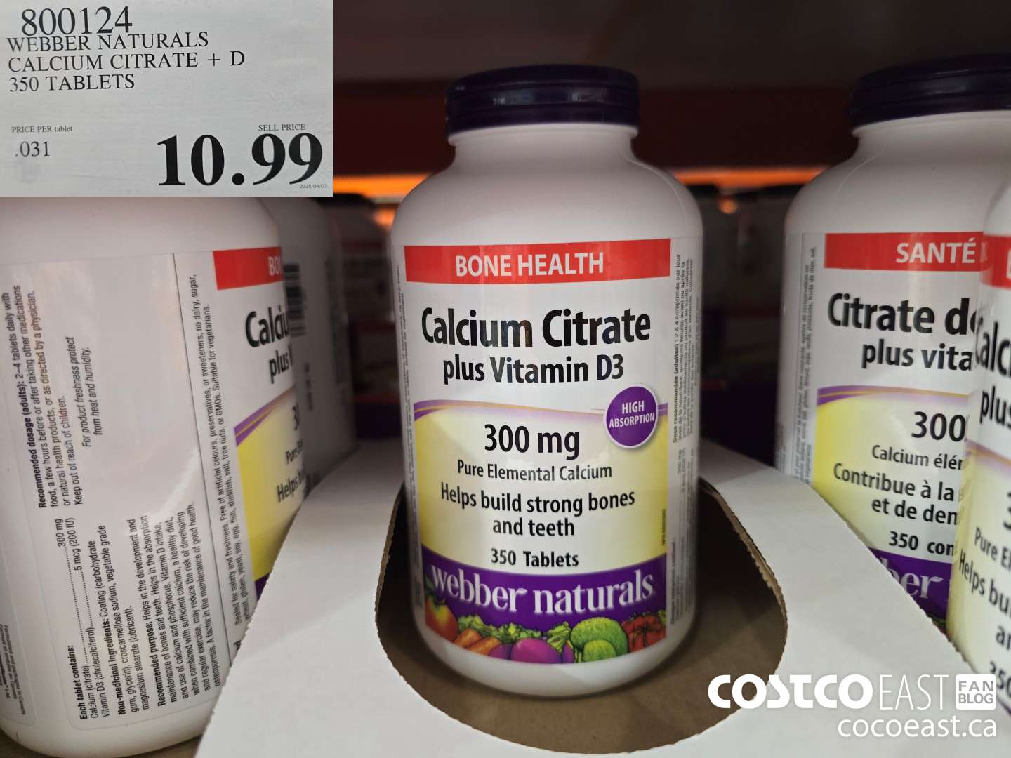 800124 WEBBER NATURALS CALCIUM CITRATE + D 350 TABLETS $10.99