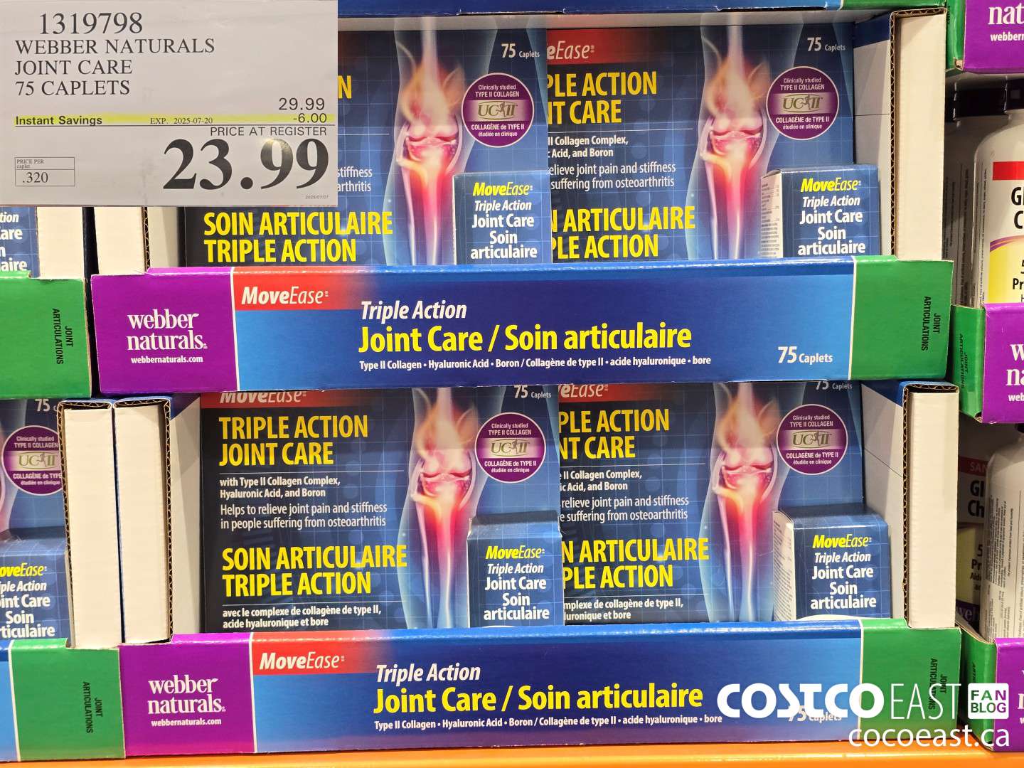 1319798 WEBBER NATURALS JOINT CARE 75 CAPLETS ($6.00 INSTANT SAVINGS EXPIRES ON 2025-07-20) $23.99