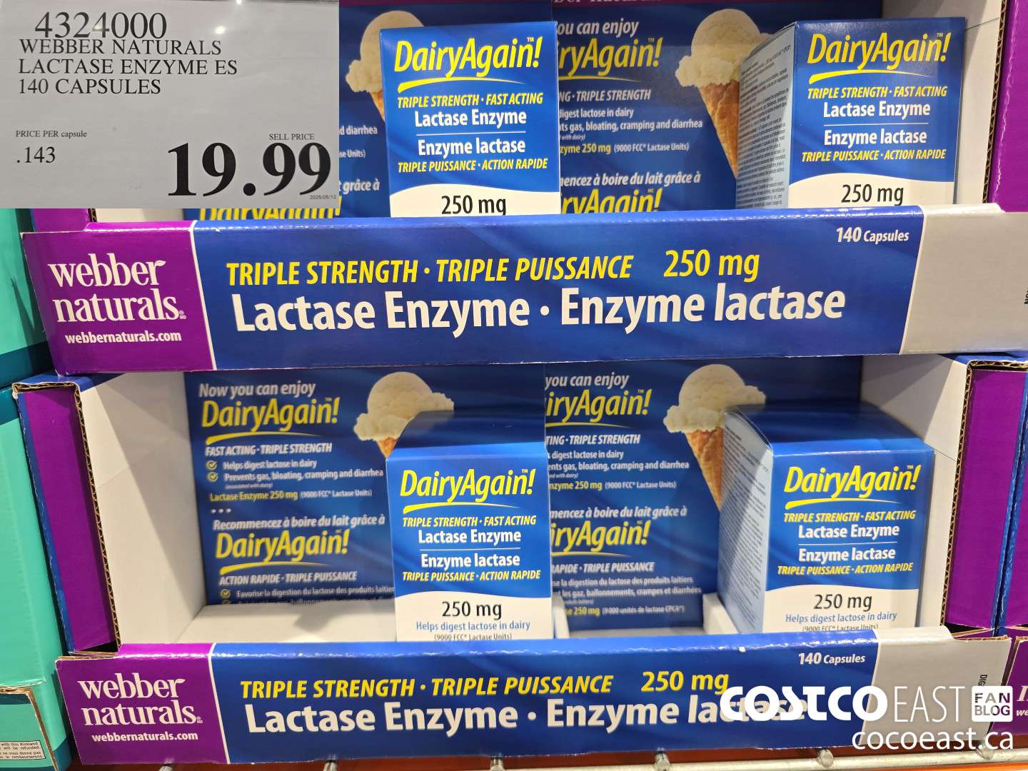 4324000 WEBBER NATURALS LACTASE ENZYME ES 140 CAPSULES $19.99