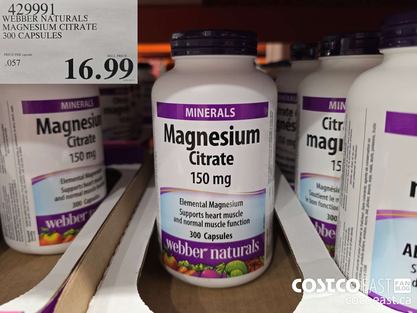 429991 WEBBER NATURALS MAGNESIUM CITRATE 300 CAPSULES $16.99