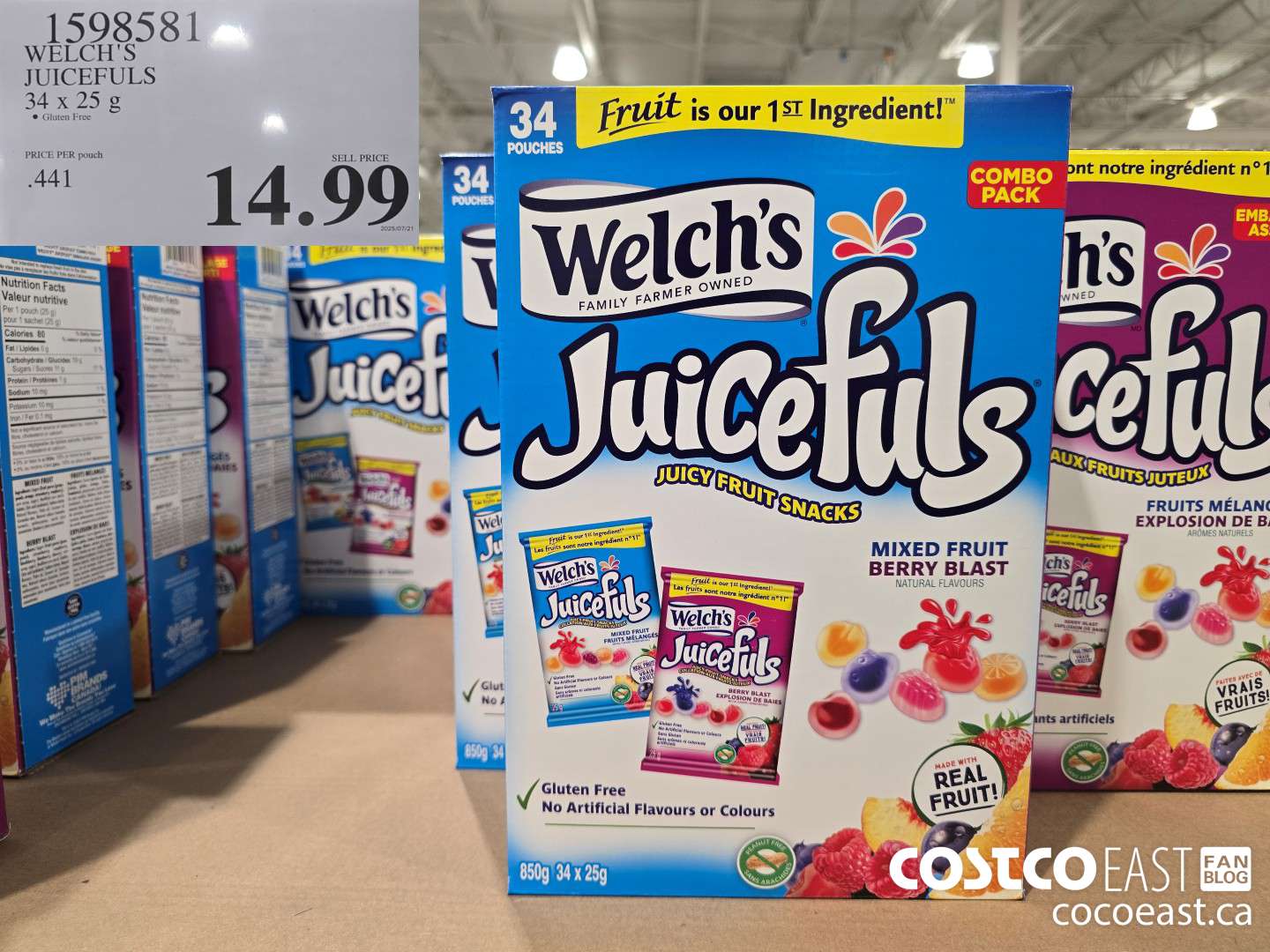 1598581 WELCH'S JUICEFULS 34 x 25 G $14.99