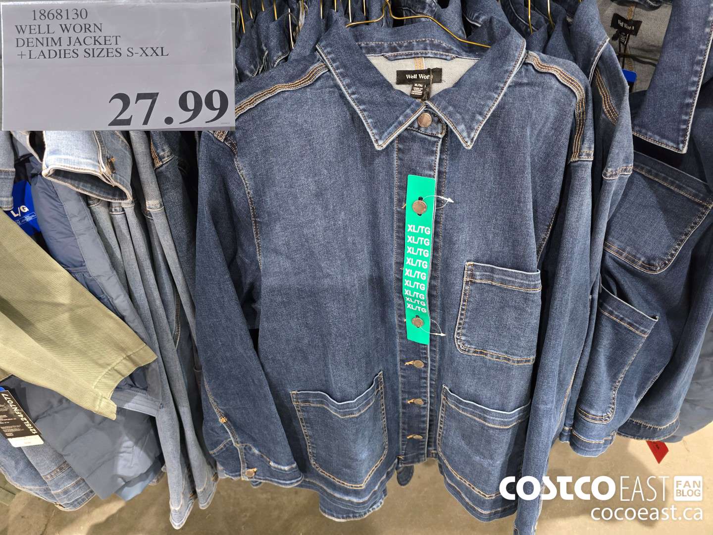 1868130 WELL WORN DENIM JACKET +LADIES SIZES S-XXL $27.99