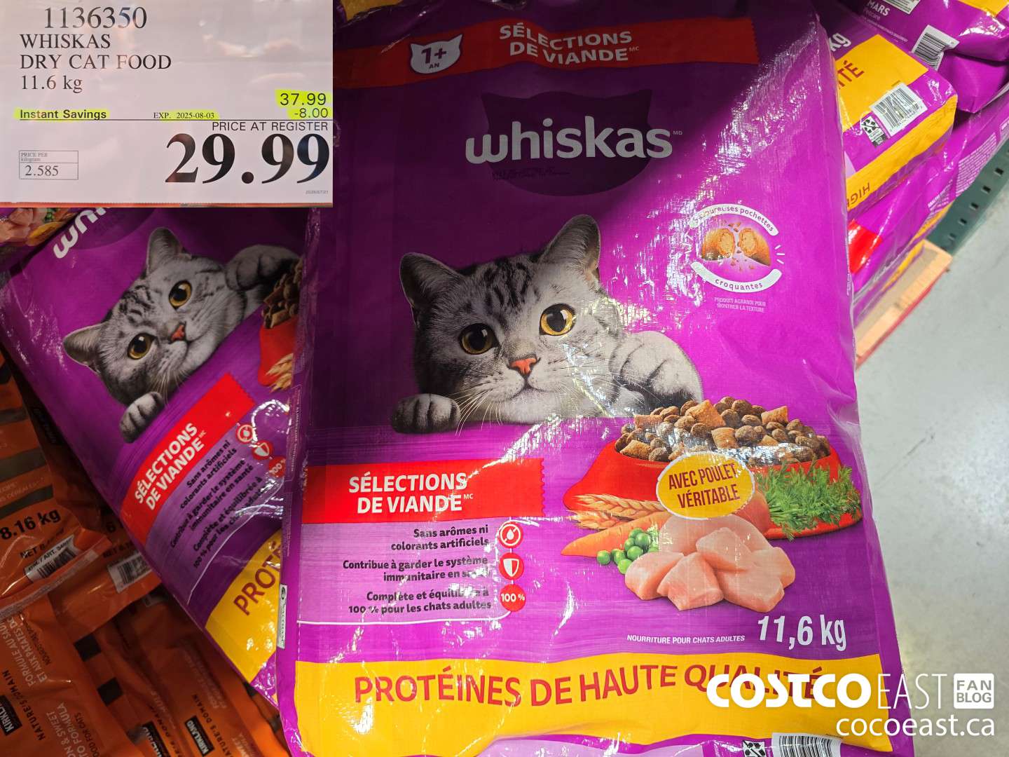 1136350 WHISKAS DRY CAT FOOD 11.6 kg ($8.00 INSTANT SAVINGS EXPIRES ON 2025-08-03) $29.99